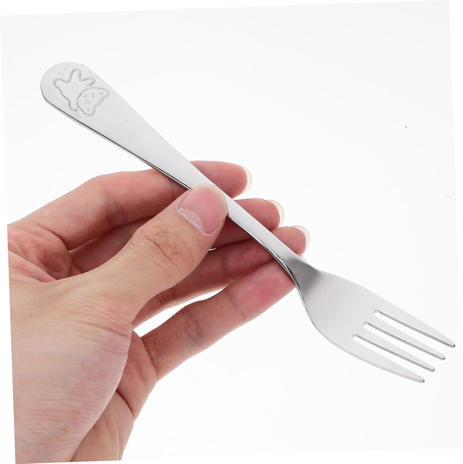 PLAFOPE Baby Utensil Set with Bear Design Handles