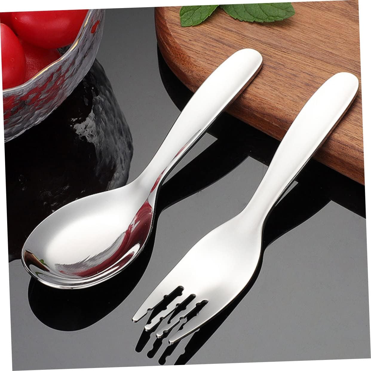 GREENADSCAPE 2PCS Stainless Steel Forks and Spoons Set