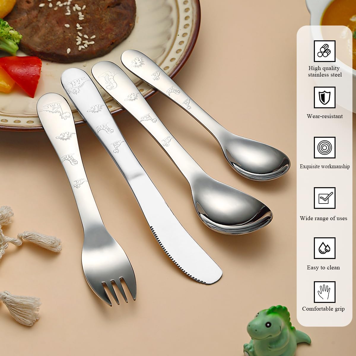 Evanda Toddler Cutlery Set with Dinosaur Design 1