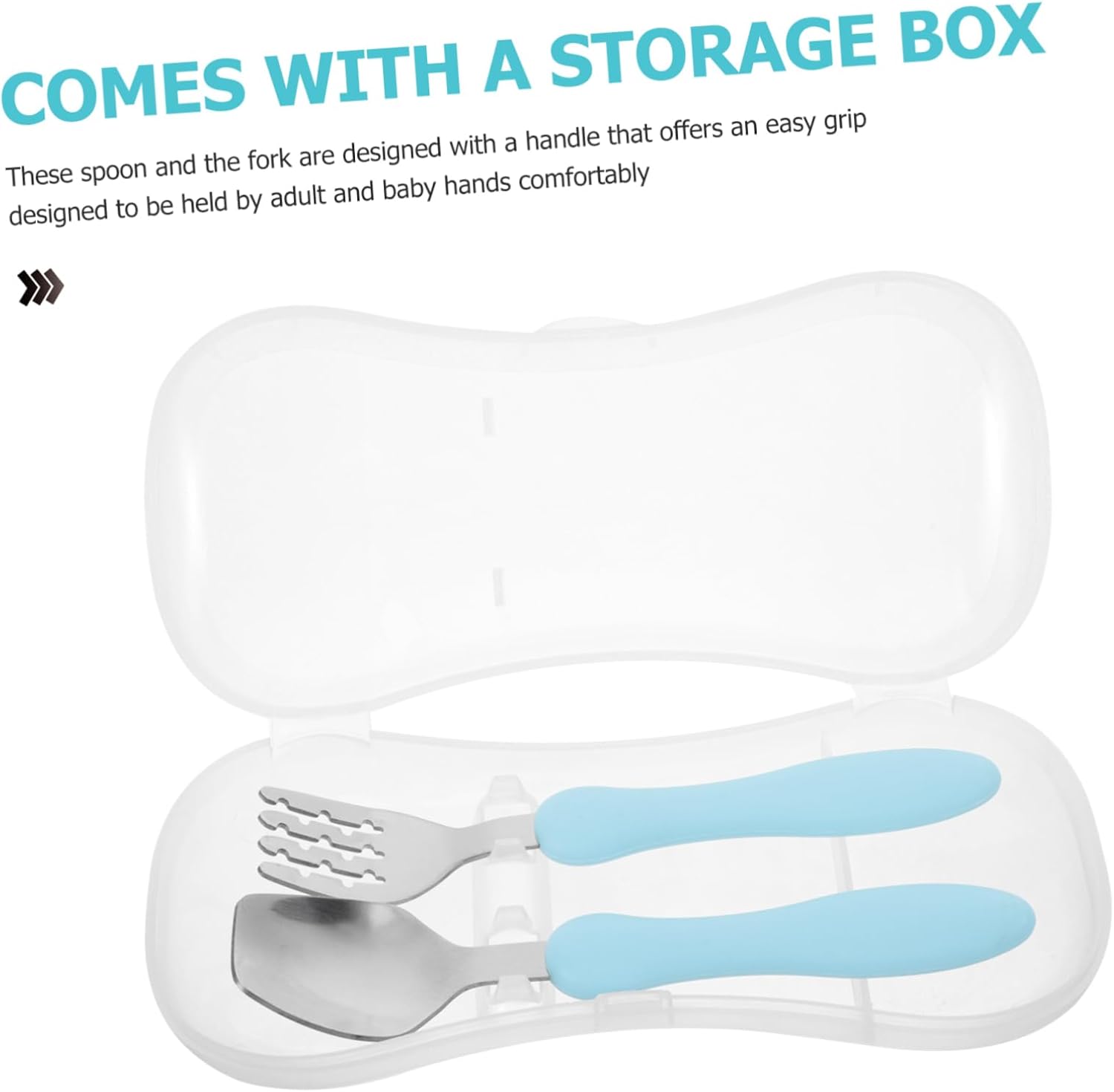 Beatifufu 3pcs Utensil Set for Baby Self Feeding