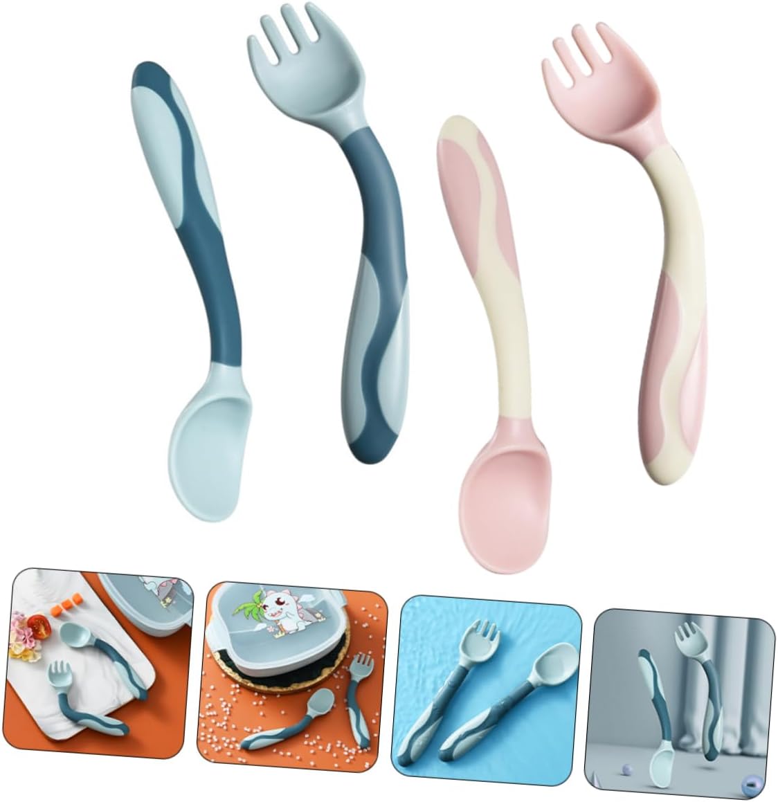 VICASKY 2-Piece Bendable Spoon and Fork Set 1