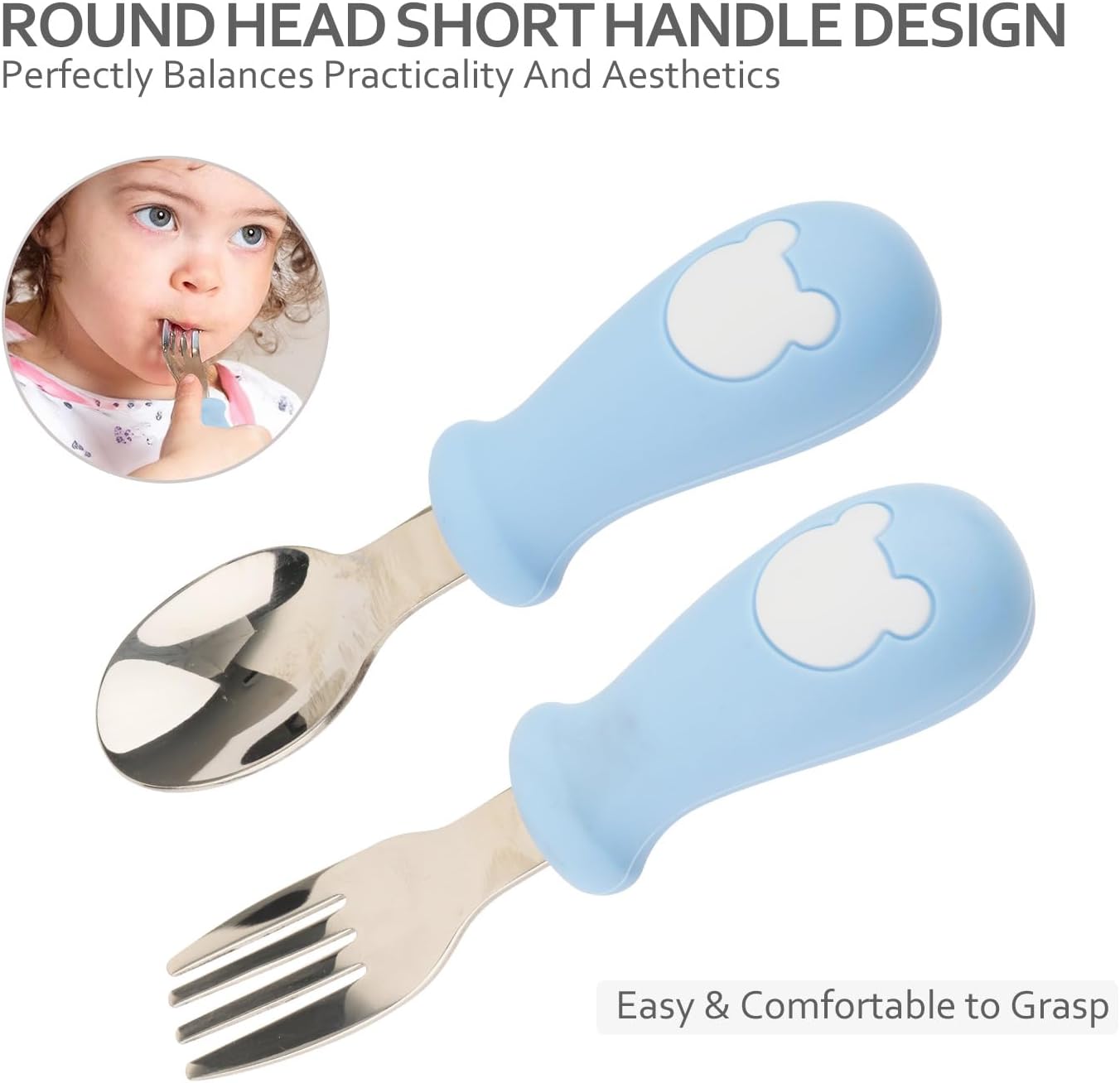 6Pc Toddler Utensil Set - Safe Self-Feeding Flatware