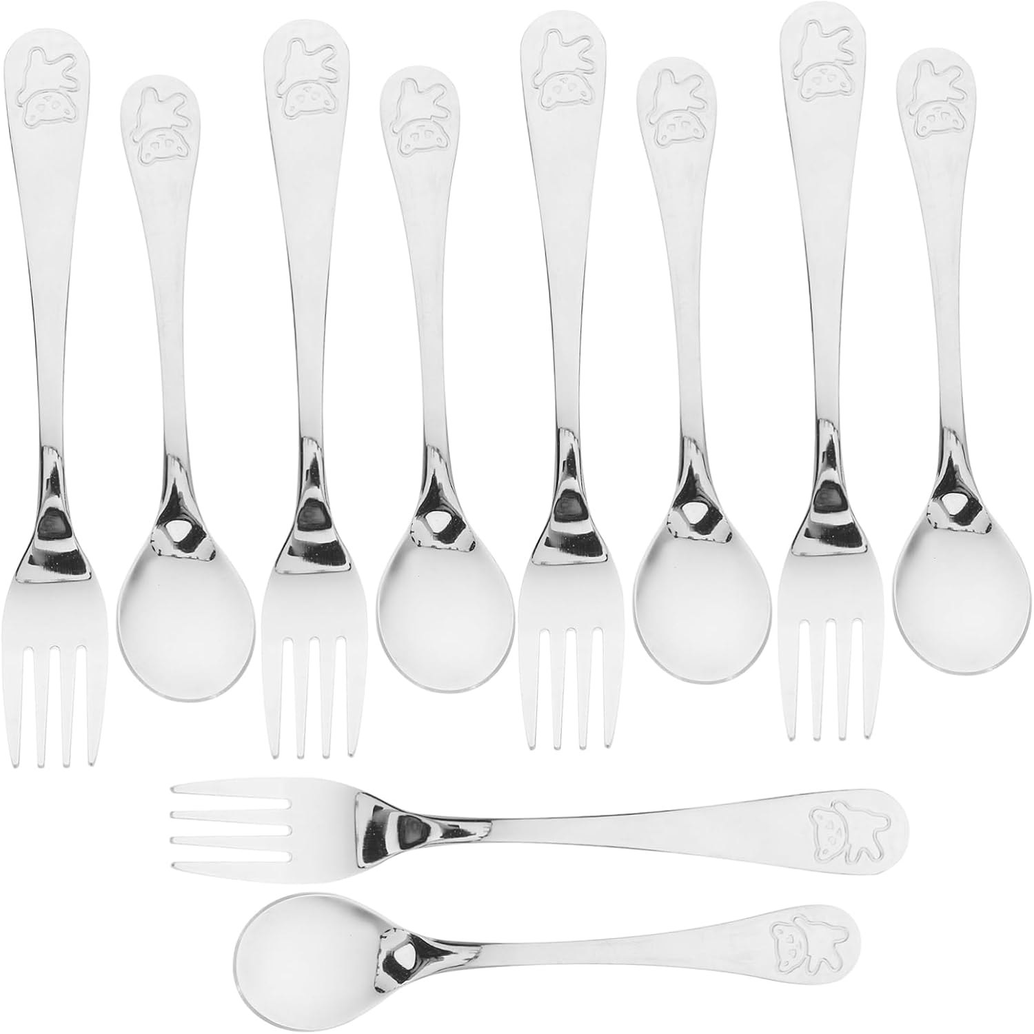 SOESFOUFU Utensil Set 5 Forks 5 Spoons Dishwasher Safe