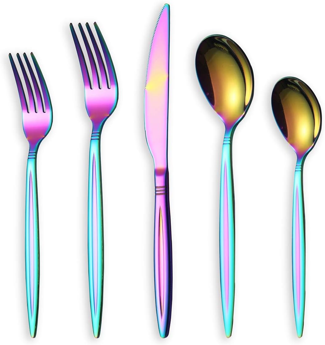 HOMQUEN Rainbow Flatware Set 20 Pieces