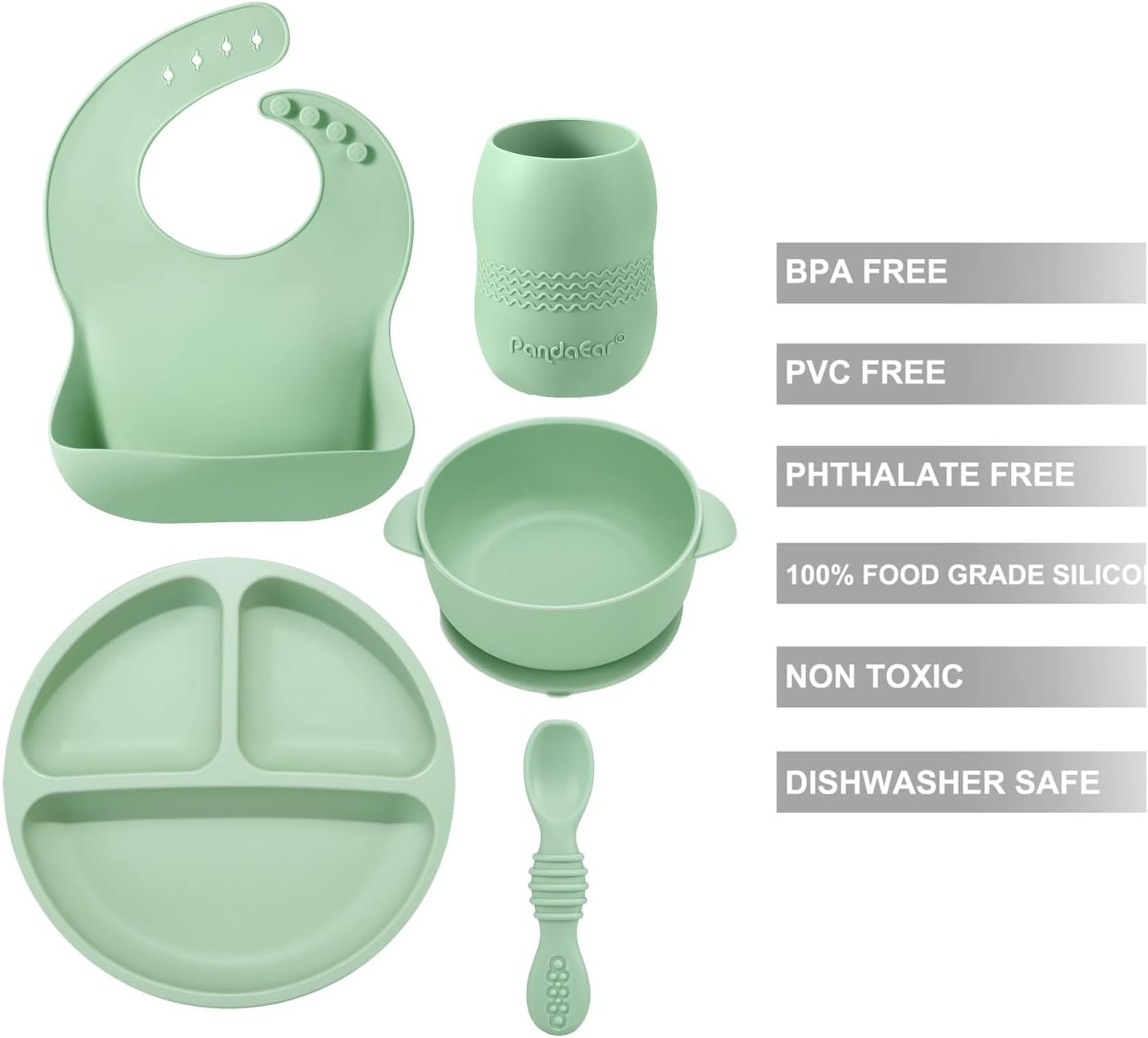 PandaEar BPA-Free Silicone Baby Feeding Set 6-12 Months
