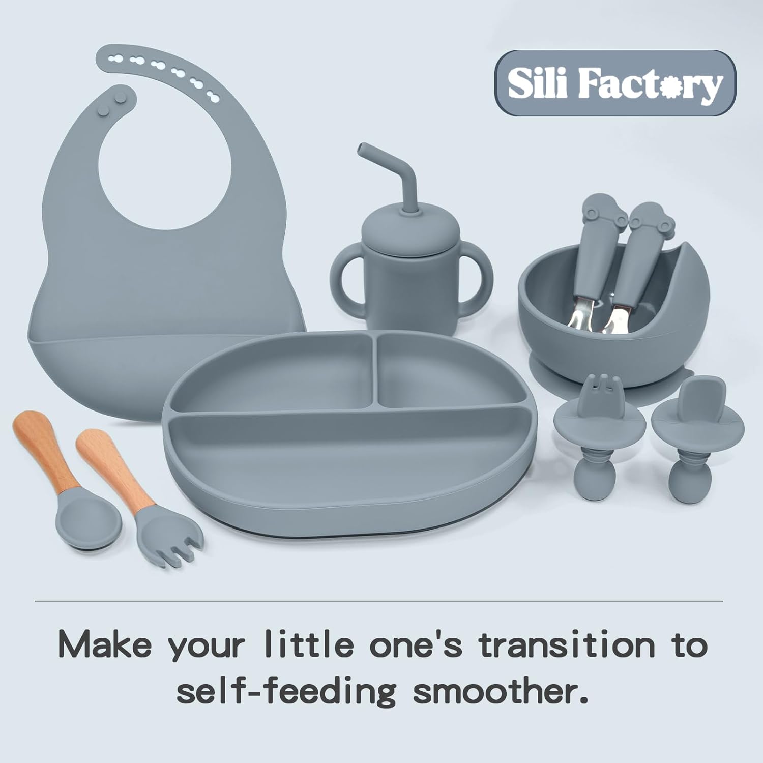 Silicone Baby Feeding Set - 10PCS Safe Adjustable