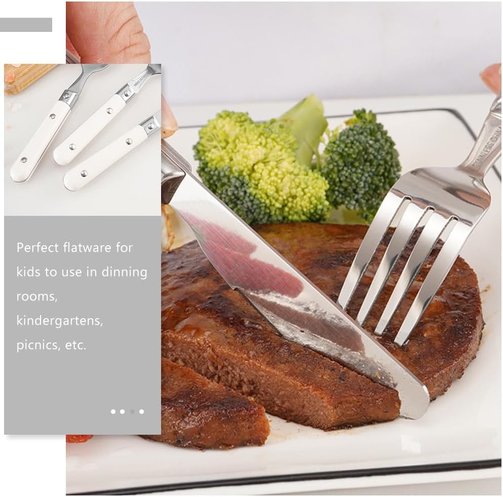 ibasenice 2Pcs Stainless Steel Toddler Spoon and Fork Set