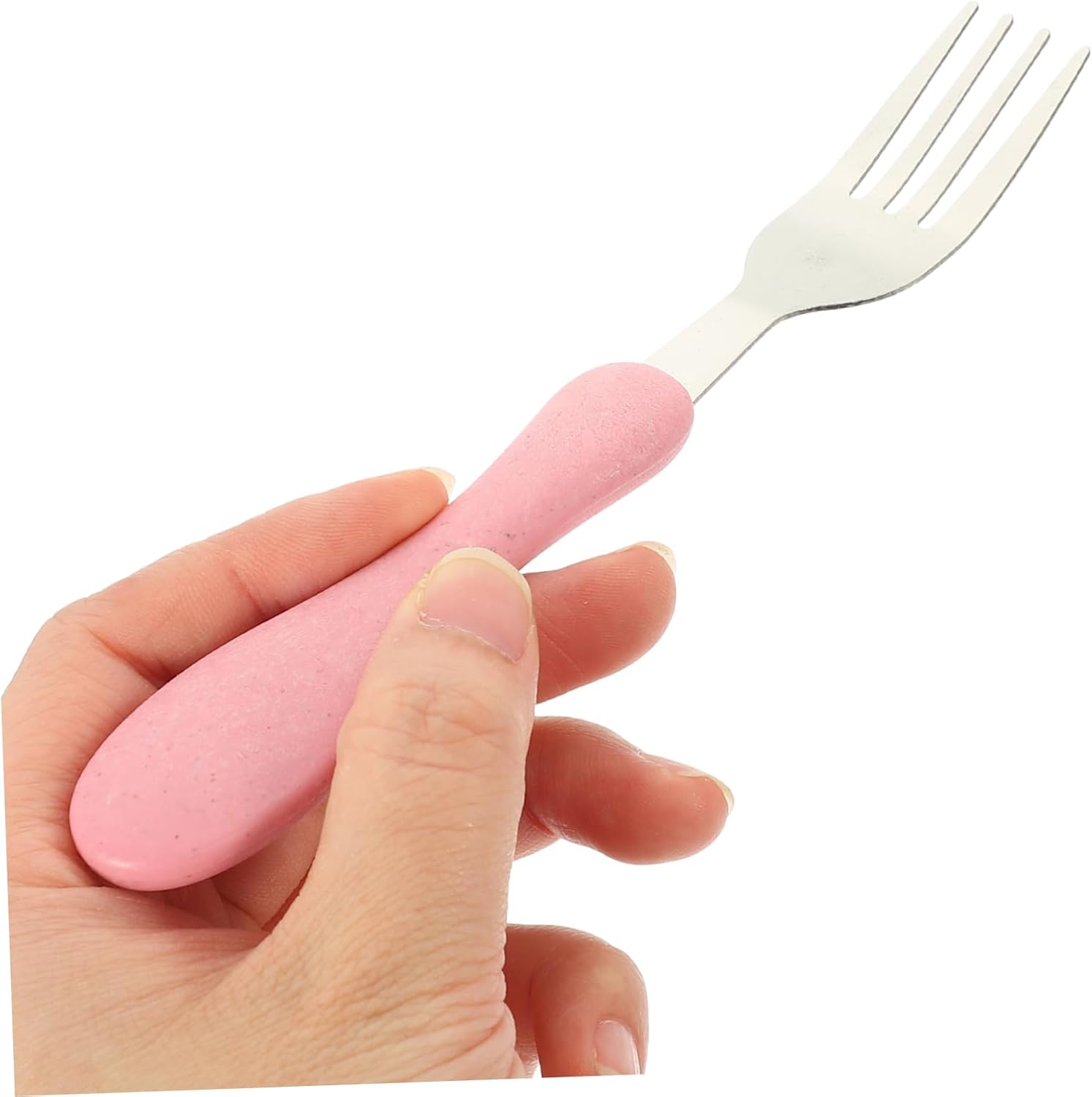 4PCS Baby Stainless Steel Fork Spoon Set with Silicone Handles