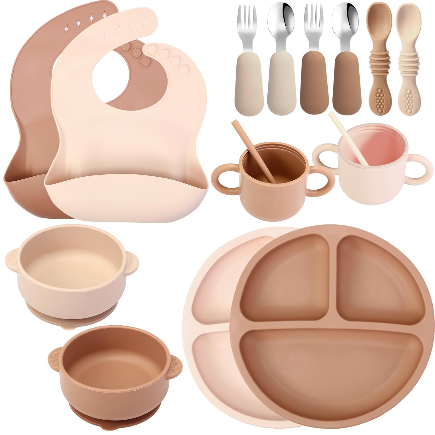 Yinder 16 Pcs Silicone Baby Feeding Set for 6 Months 1