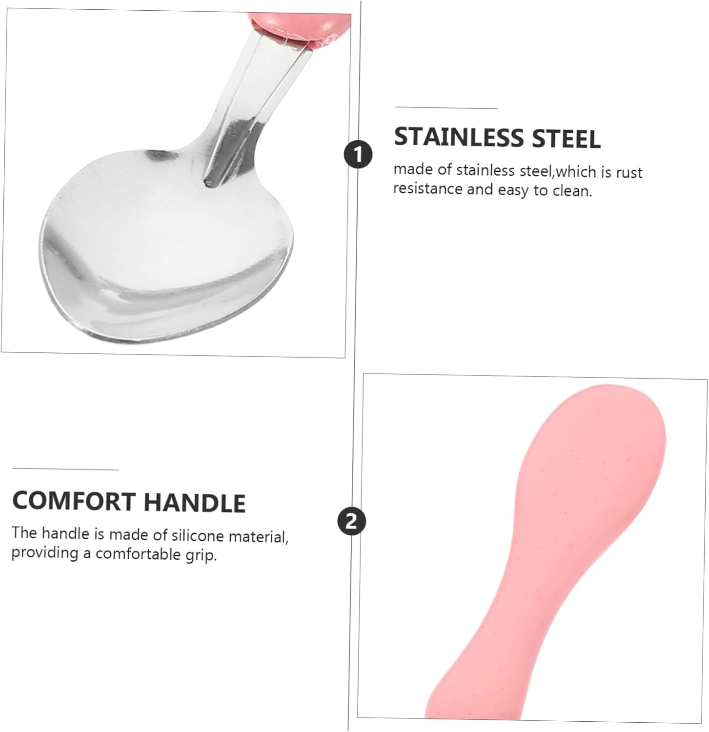 4pcs Cartoon Fork Spoon Set with Silicone Handles for Baby