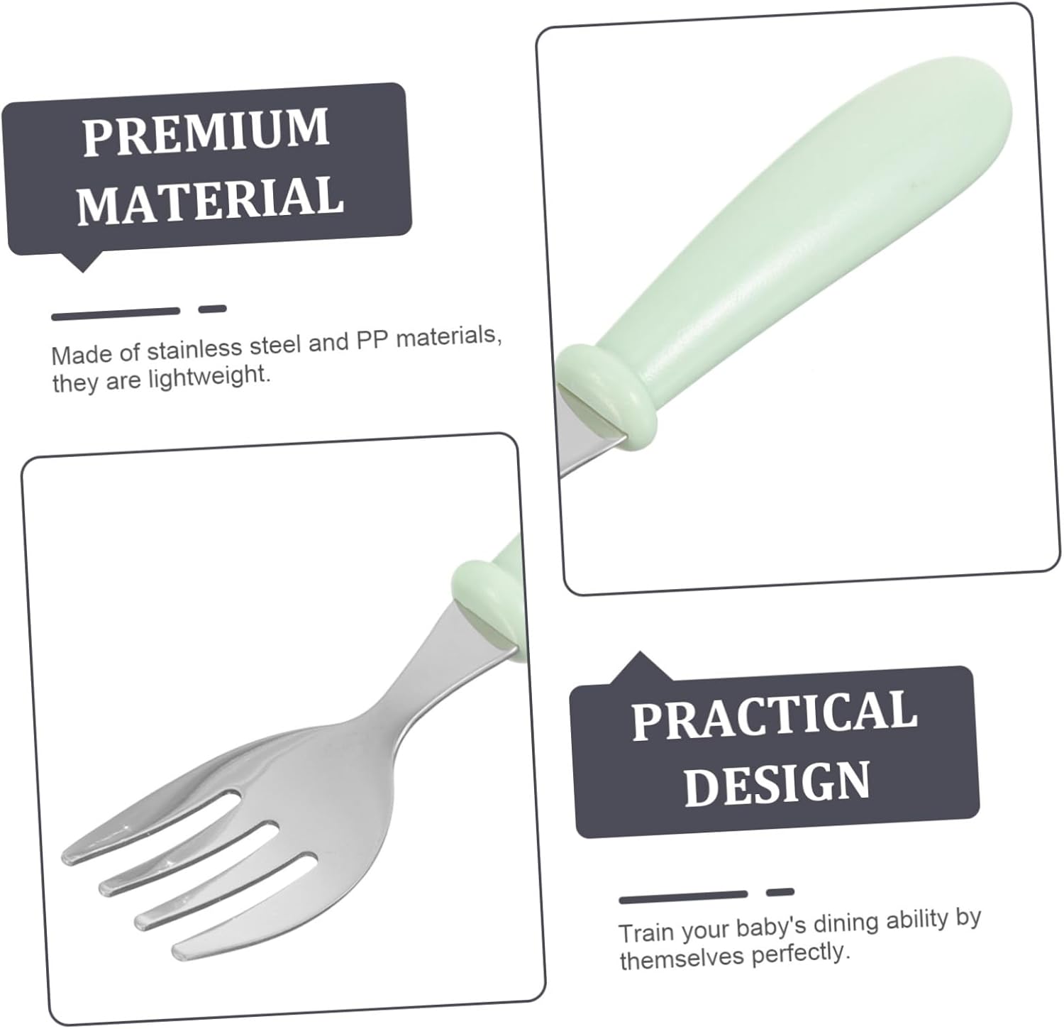 COOPHYA Reusable Green Flatware Set Spoon and Fork Holder