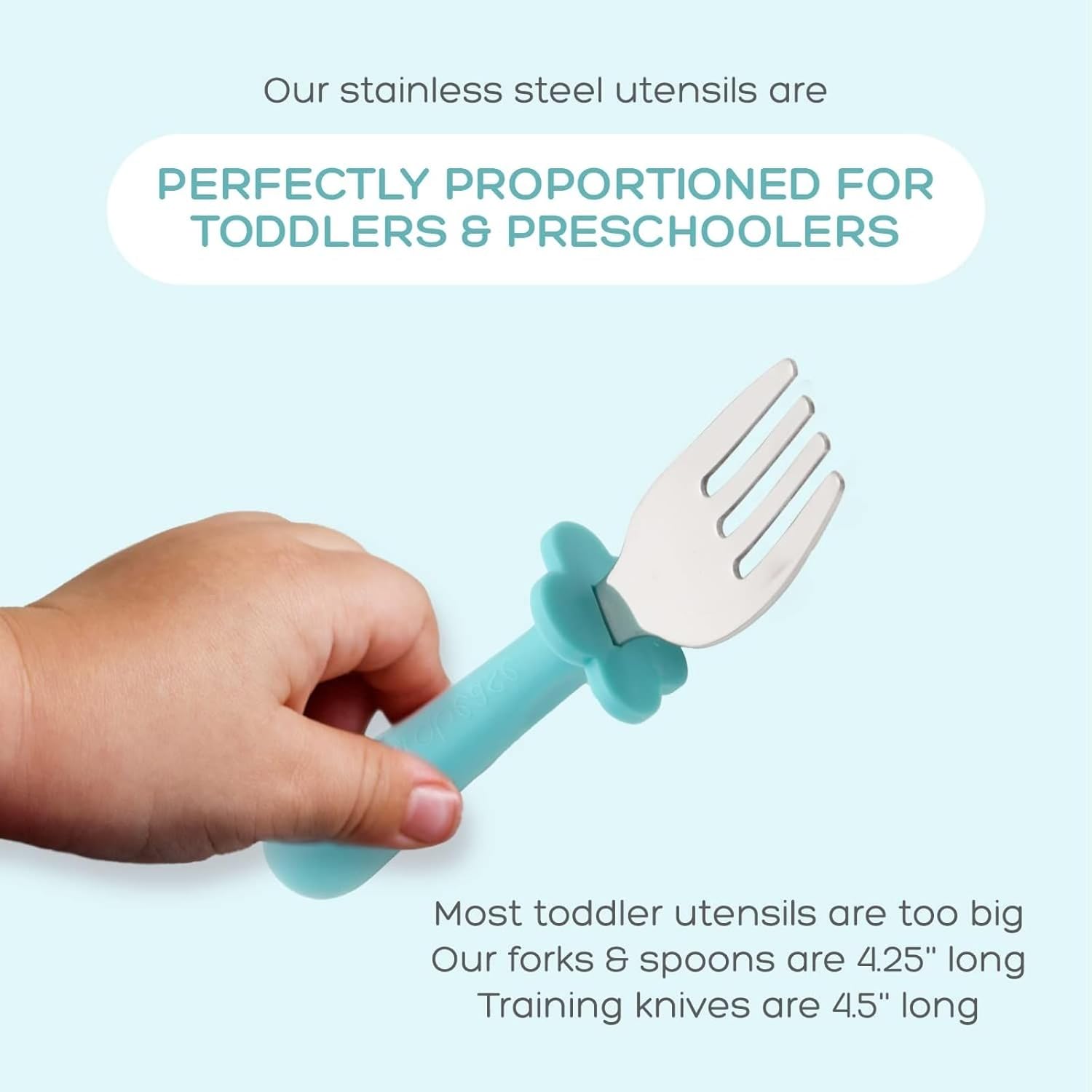 Grabease Toddler Silverware Set Teal