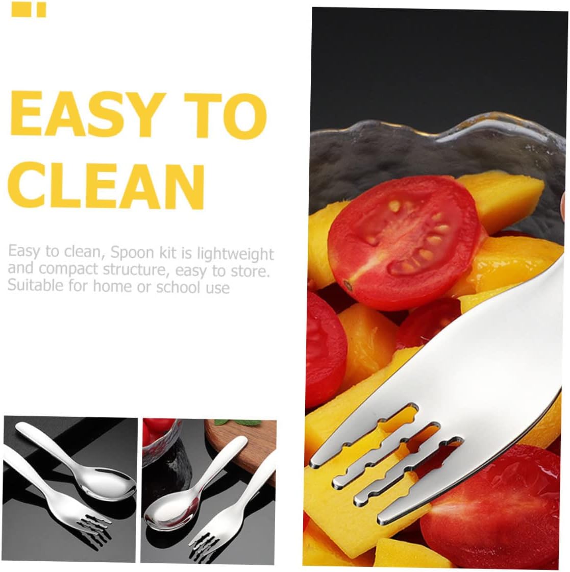 GARVALON 316 Stainless Steel Fork Spoon Set 2PCS