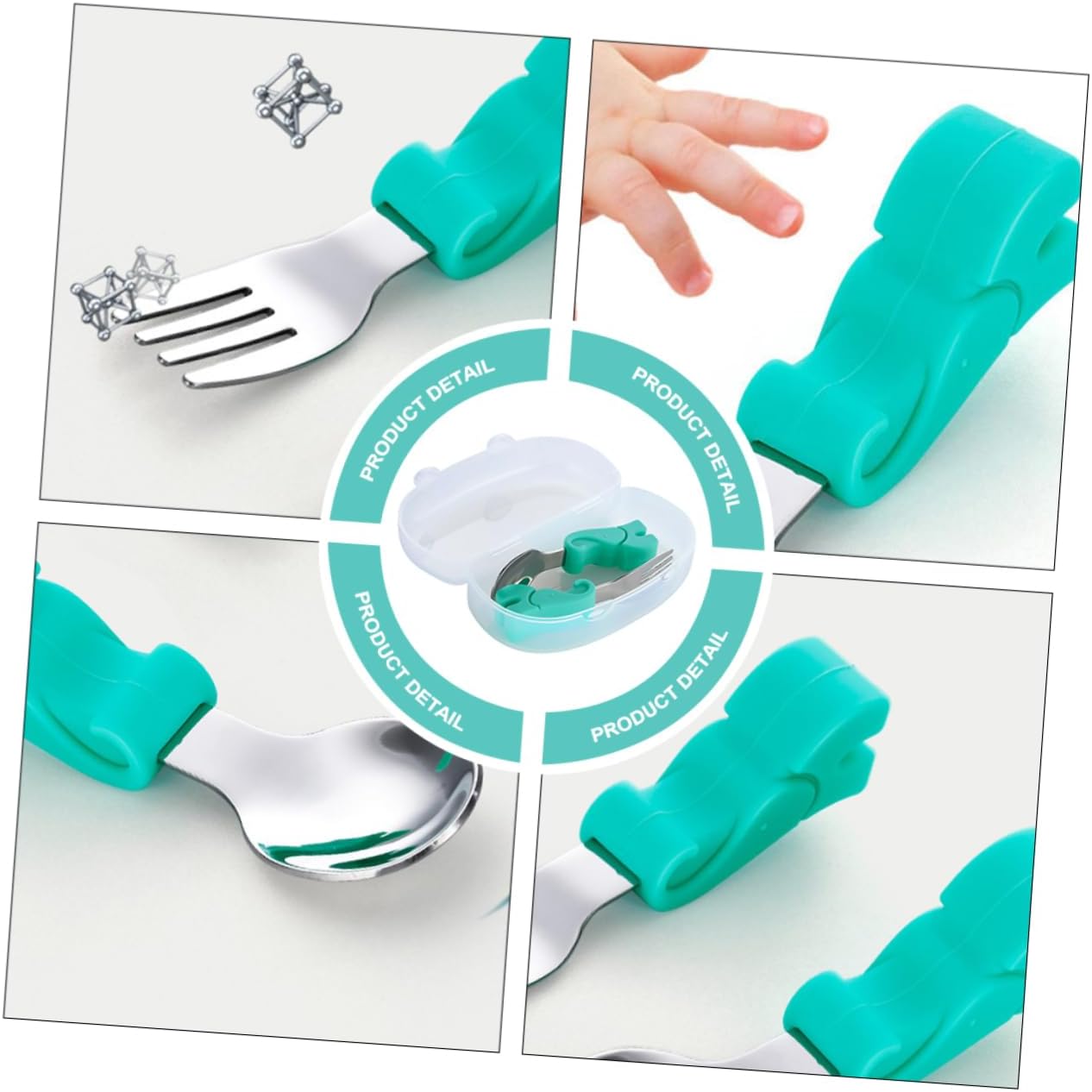 GARVALON Spoon and Fork Set with Elephant Storage Case 1