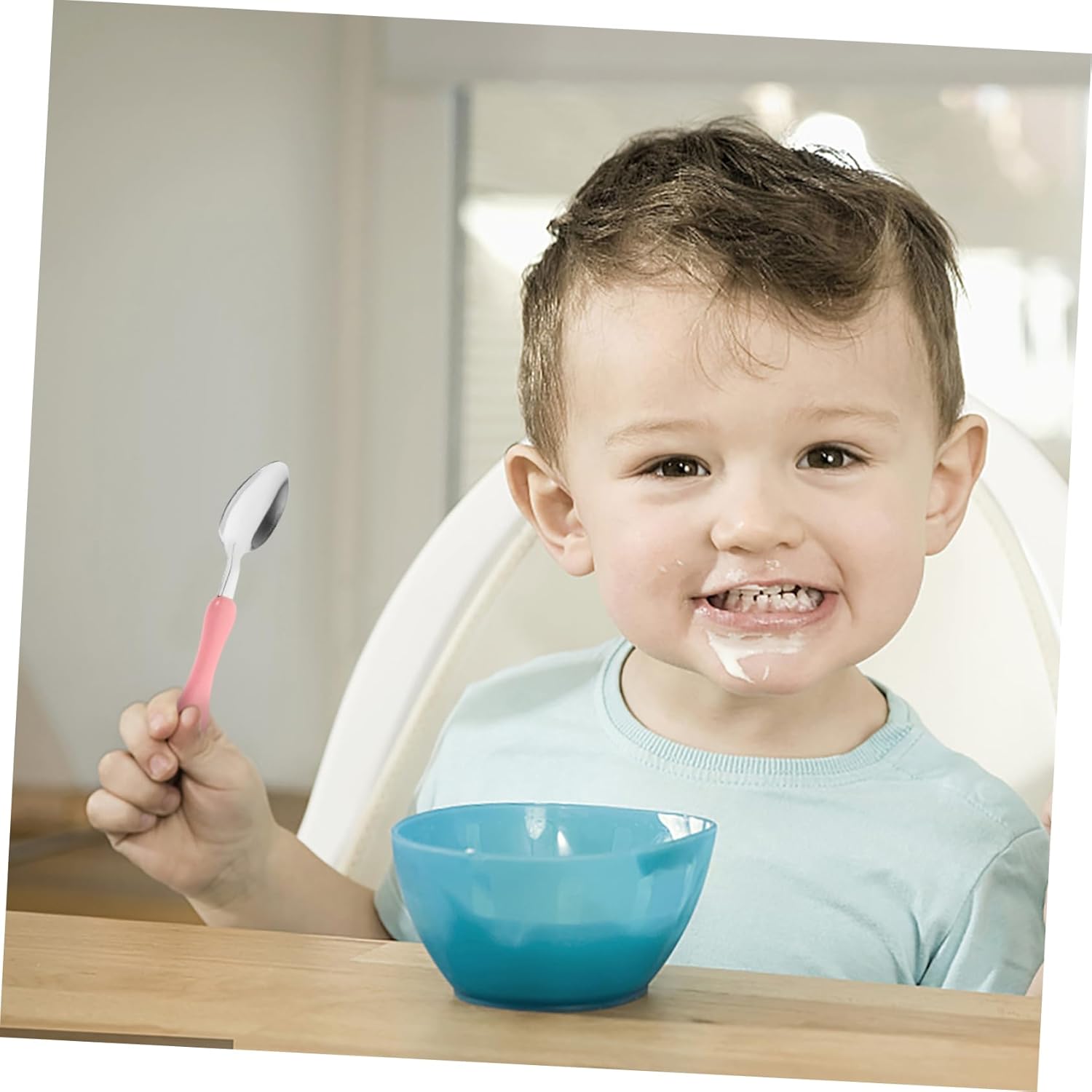 4pcs Cartoon Fork Spoon Set with Silicone Handles for Baby