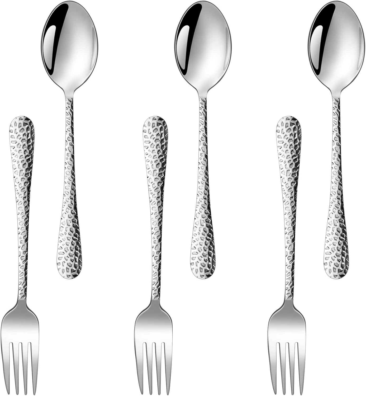 TeamFar Child Utensils Set of 6 Stainless Steel Forks Spoons