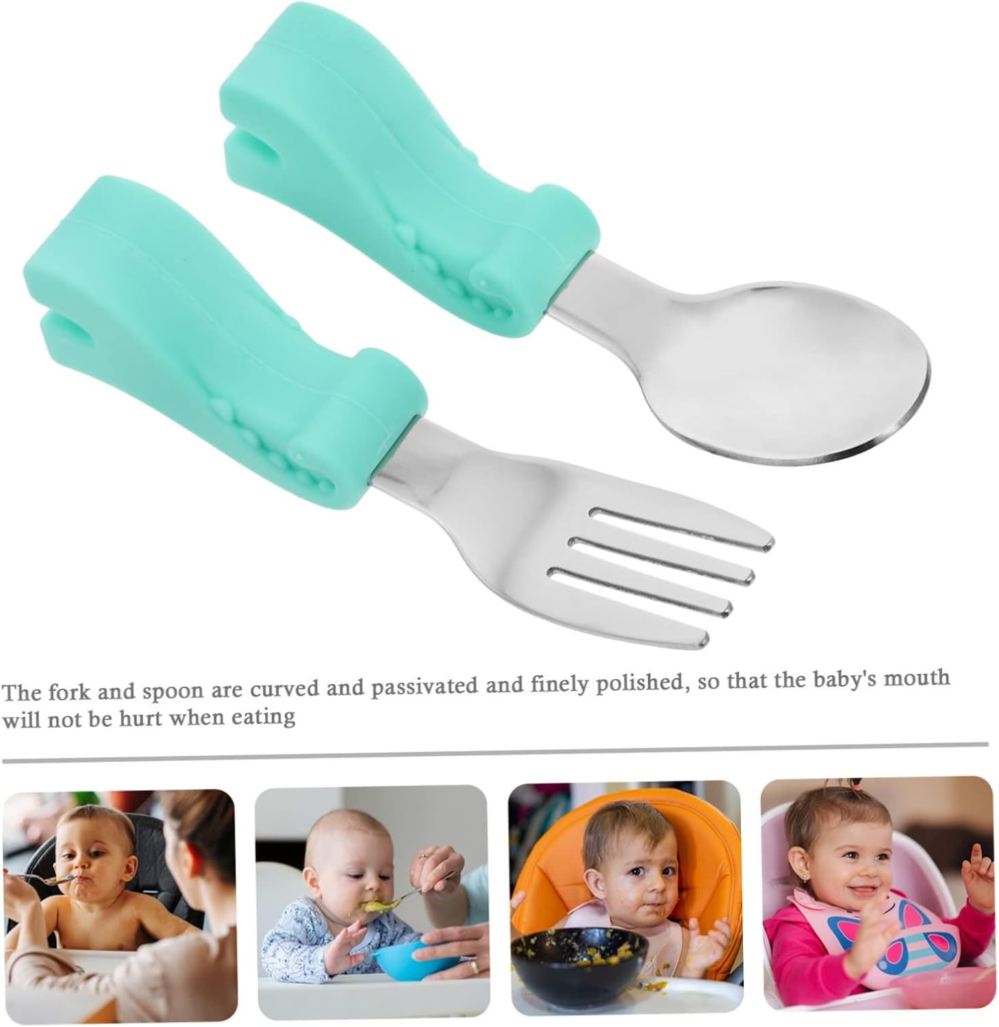 Beatifufu Dinosaur Cutlery Set for Baby Feeding