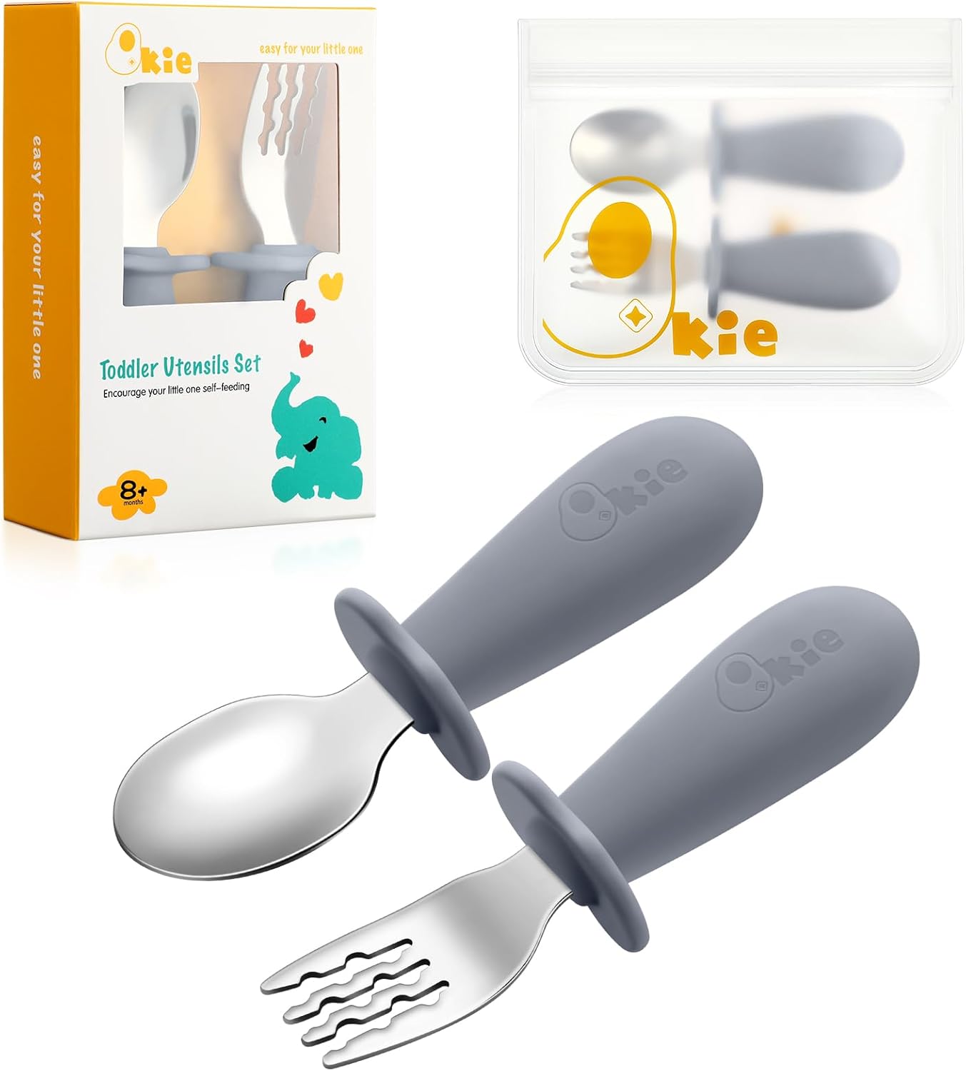 Qkie Toddler Flatware Set 8 Months BPA Free