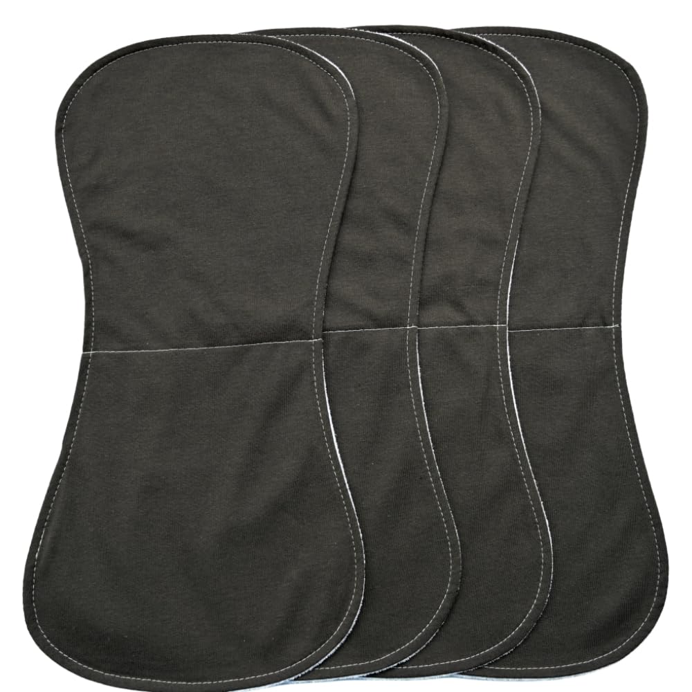 Arnzion Baby Burp Cloth Set 4 Pack Dark Grey