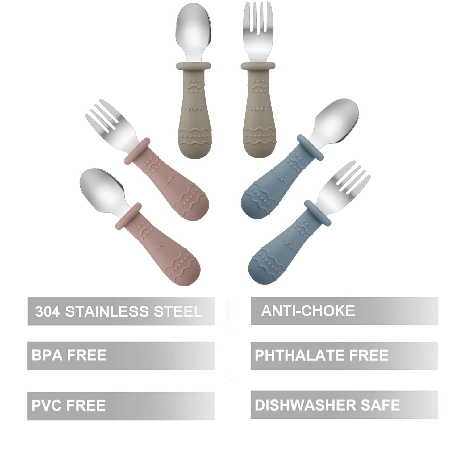 PandaEar Reusable Feeding Bibs Utensils Set 1