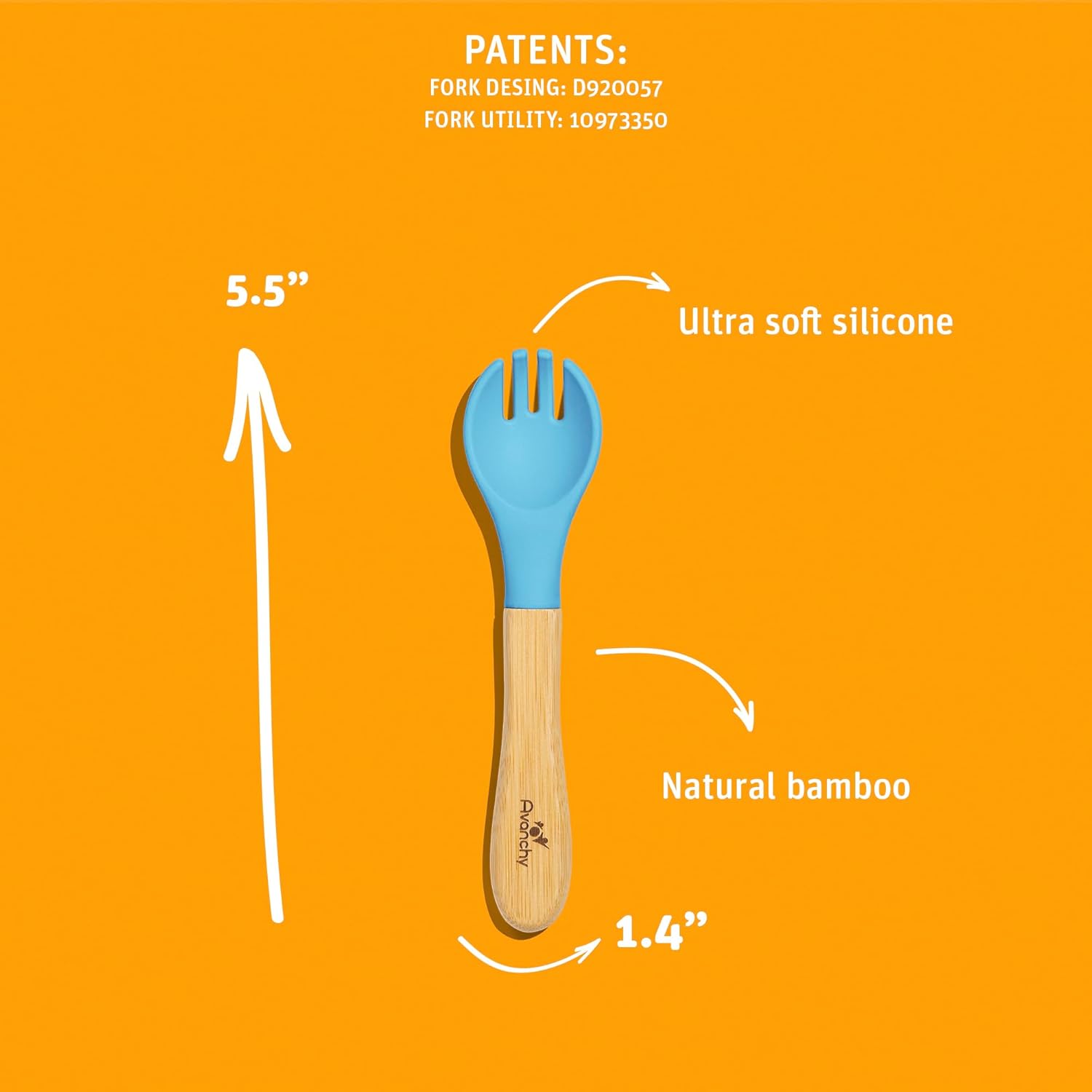 Avanchy Baby Spork Set 2 Pack Gray 1