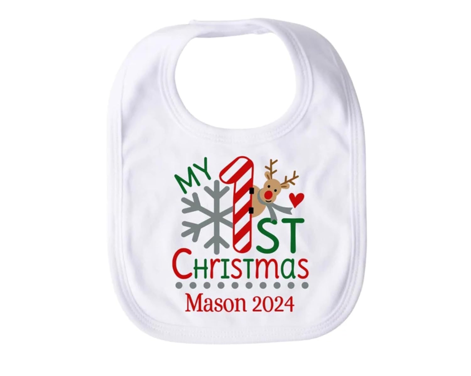 Handmade Reindeer Christmas Bib for Baby
