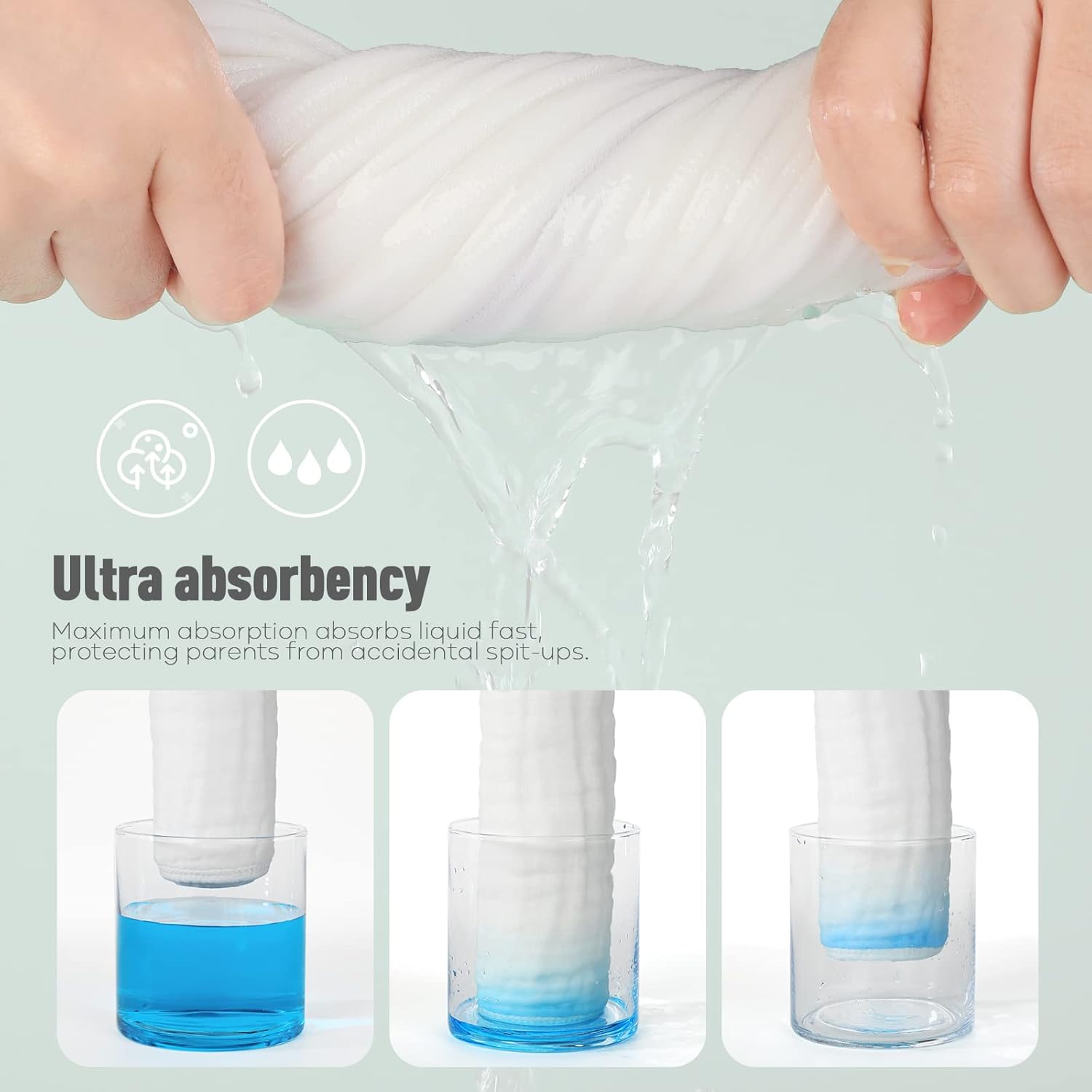 Yoofoss Muslin Burp Cloths 10 Pack Gradient Grey