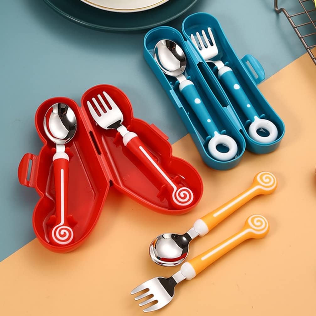 Hemoton Baby Fork Spoon Set with Travel Case 1