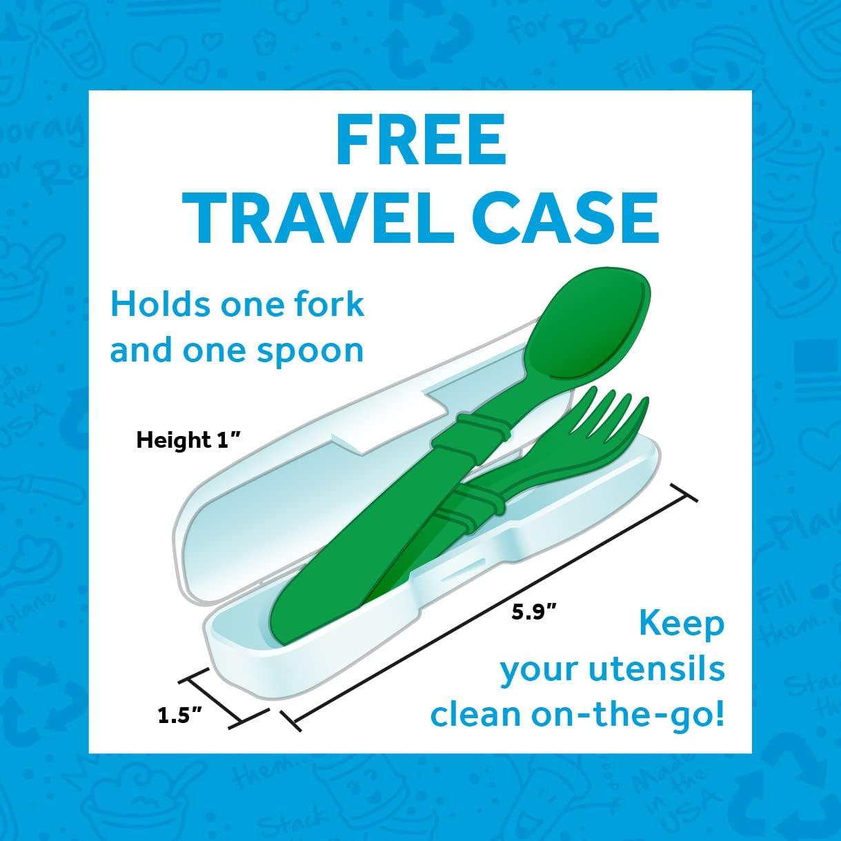 Re-Play Toddler Forks and Spoons Set of 8 with Case
