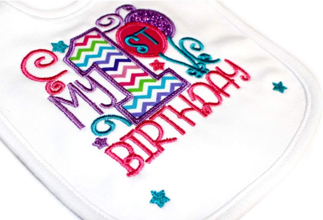 First Birthday Bib for Baby Girl with Custom Name