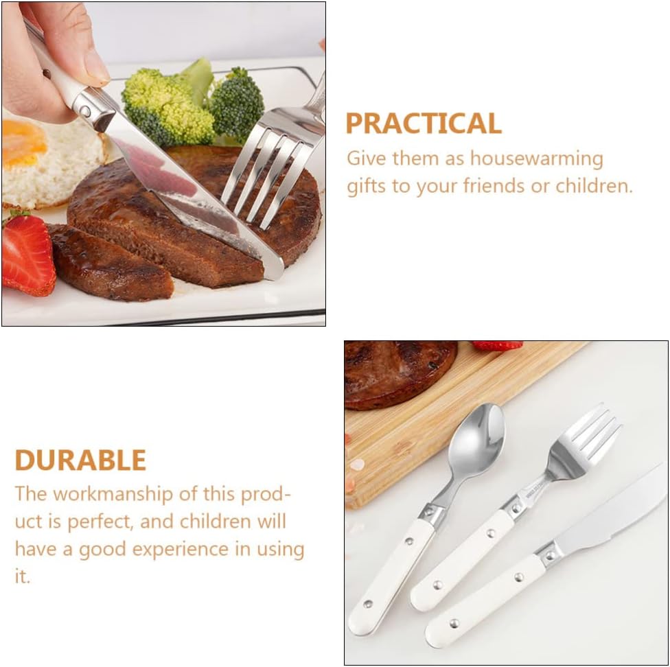 Angoily 1 Set Stainless Steel Cutlery for Self Feeding
