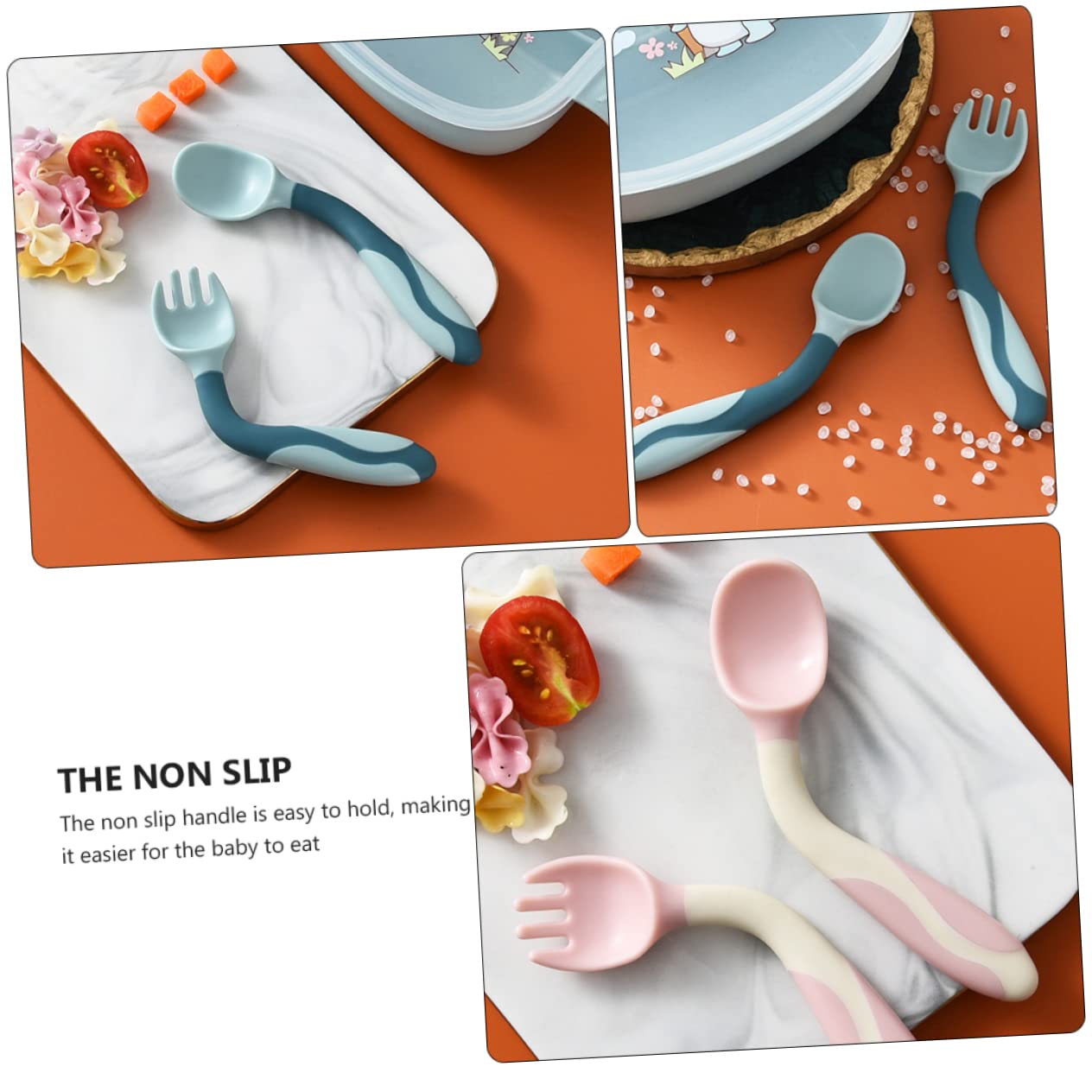 Toyvian 2-Piece Bendable Fork Spoon Set