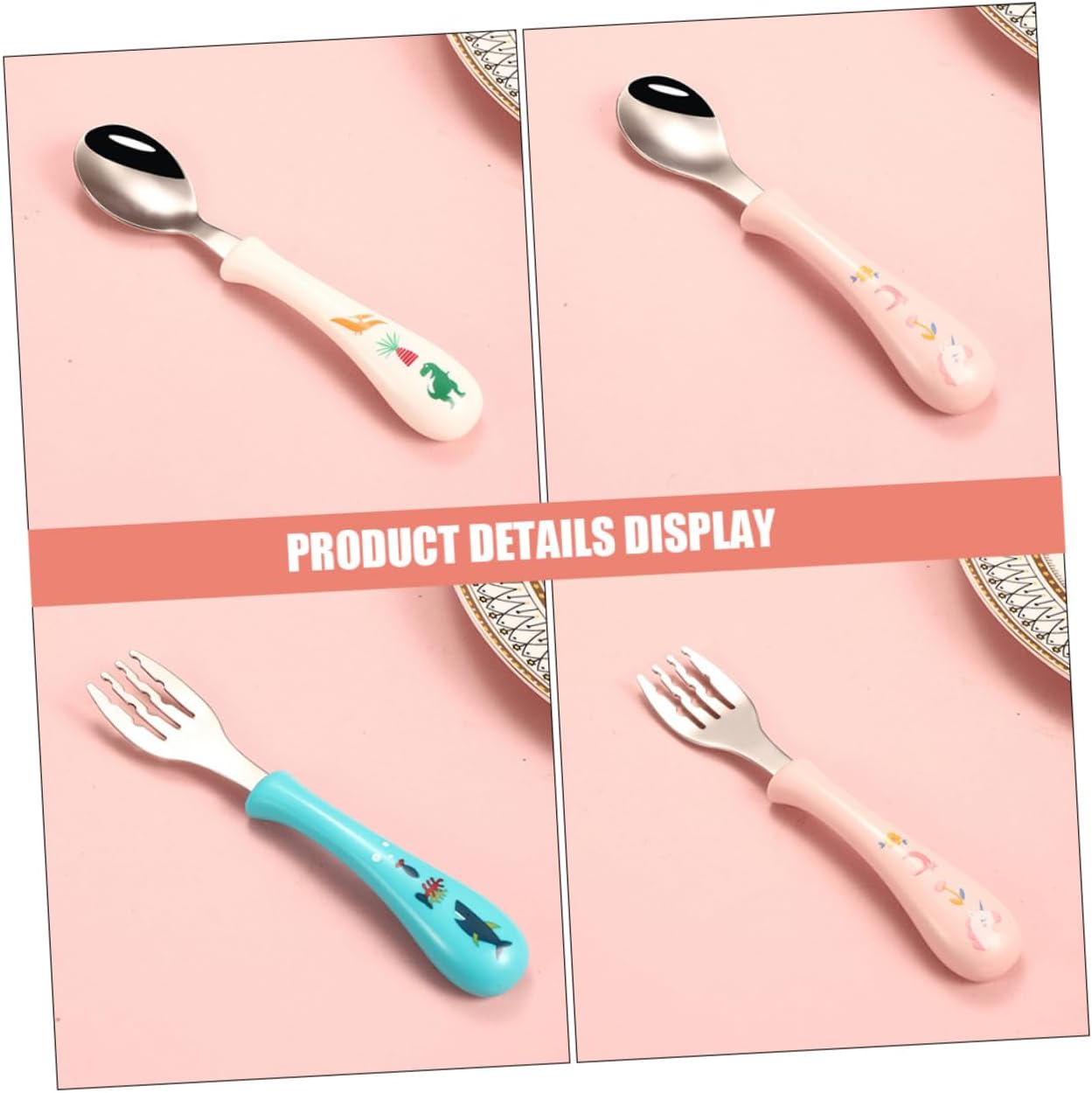 3 Piece Cartoon Stainless Steel Utensils Set