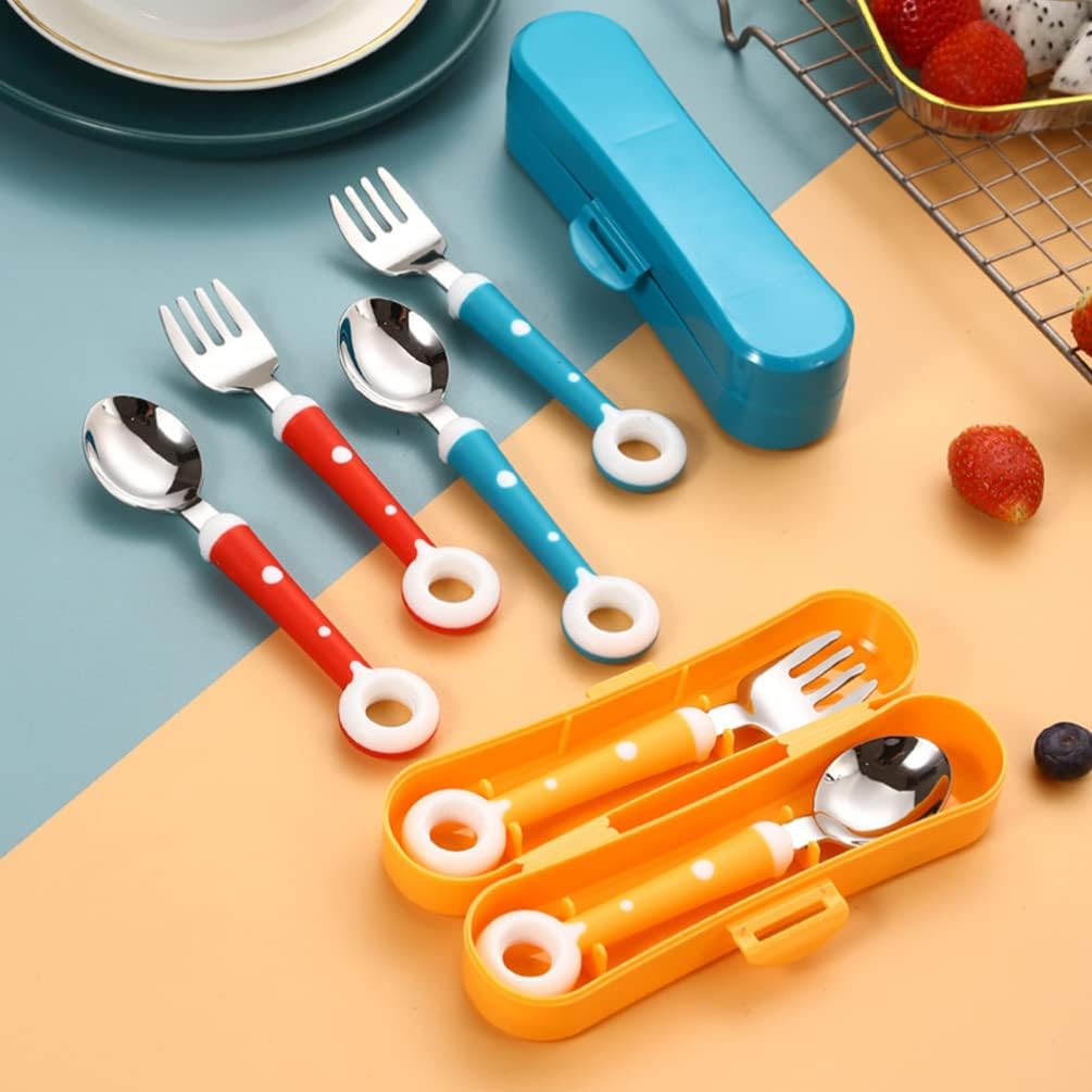 Hemoton Baby Fork Spoon Set with Travel Case 1