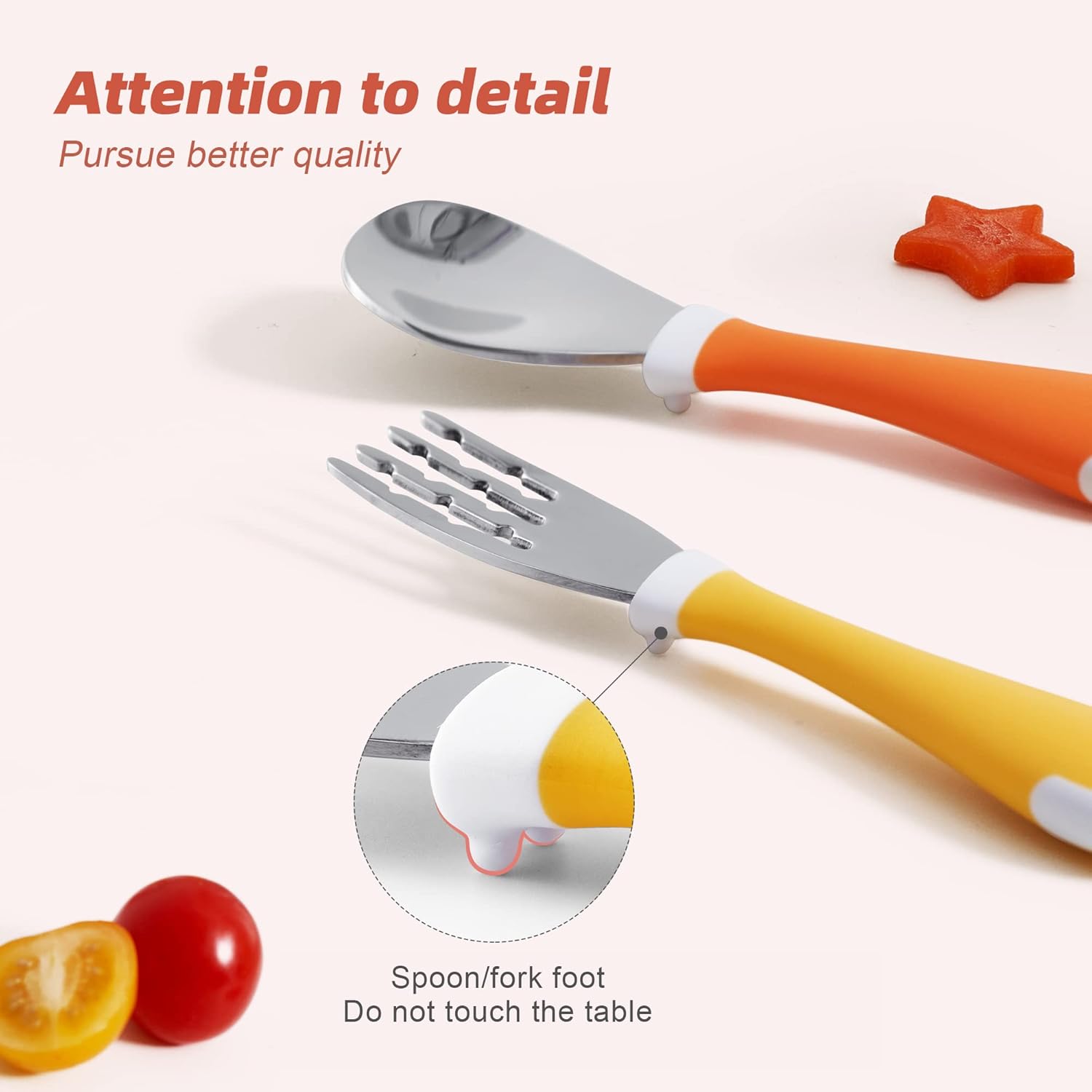 Mafeed 6 Piece Toddler Stainless Steel Utensils Set BPA Free