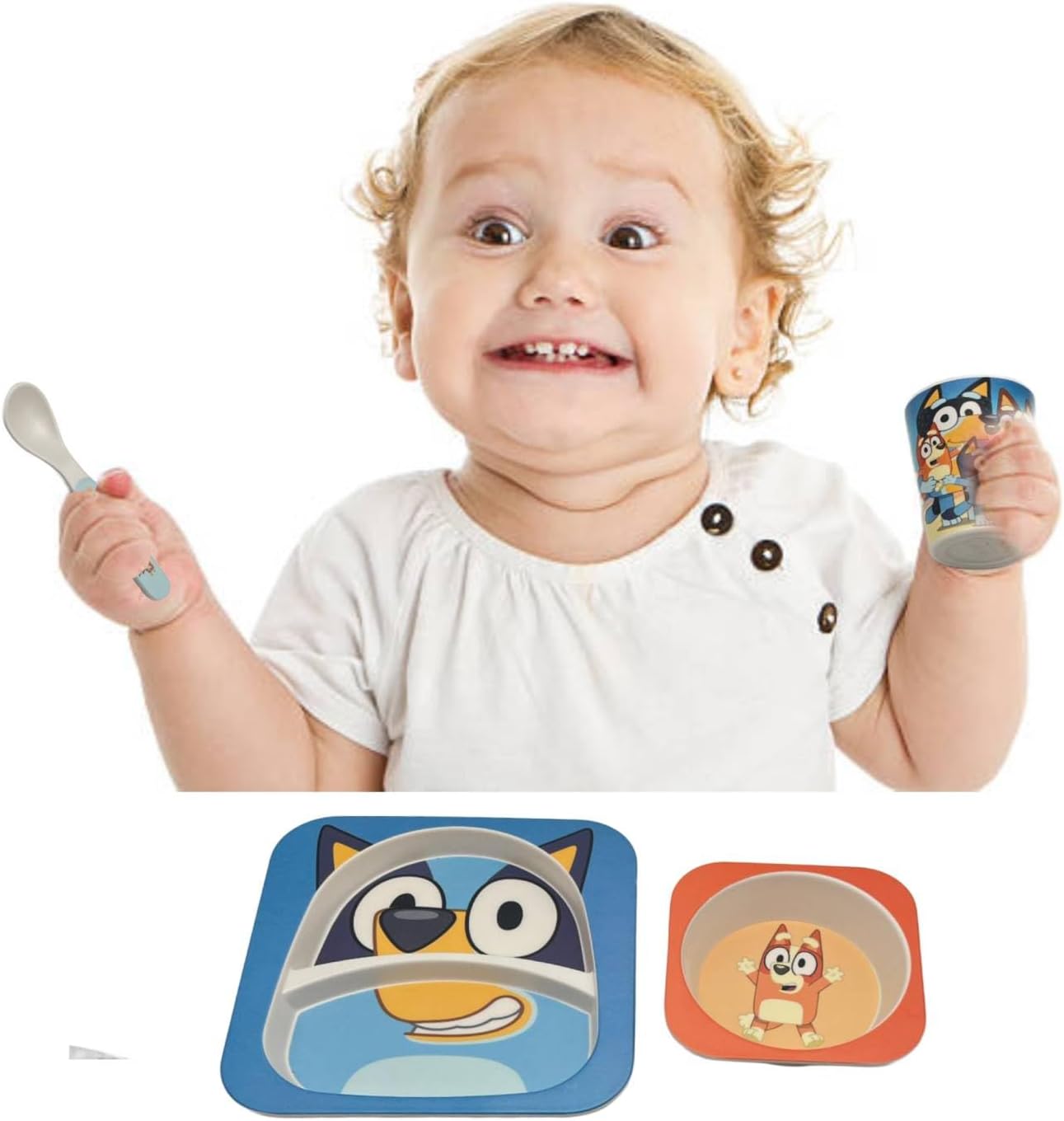 Bamboo Dinnerware Set for Toddlers BPA-Free