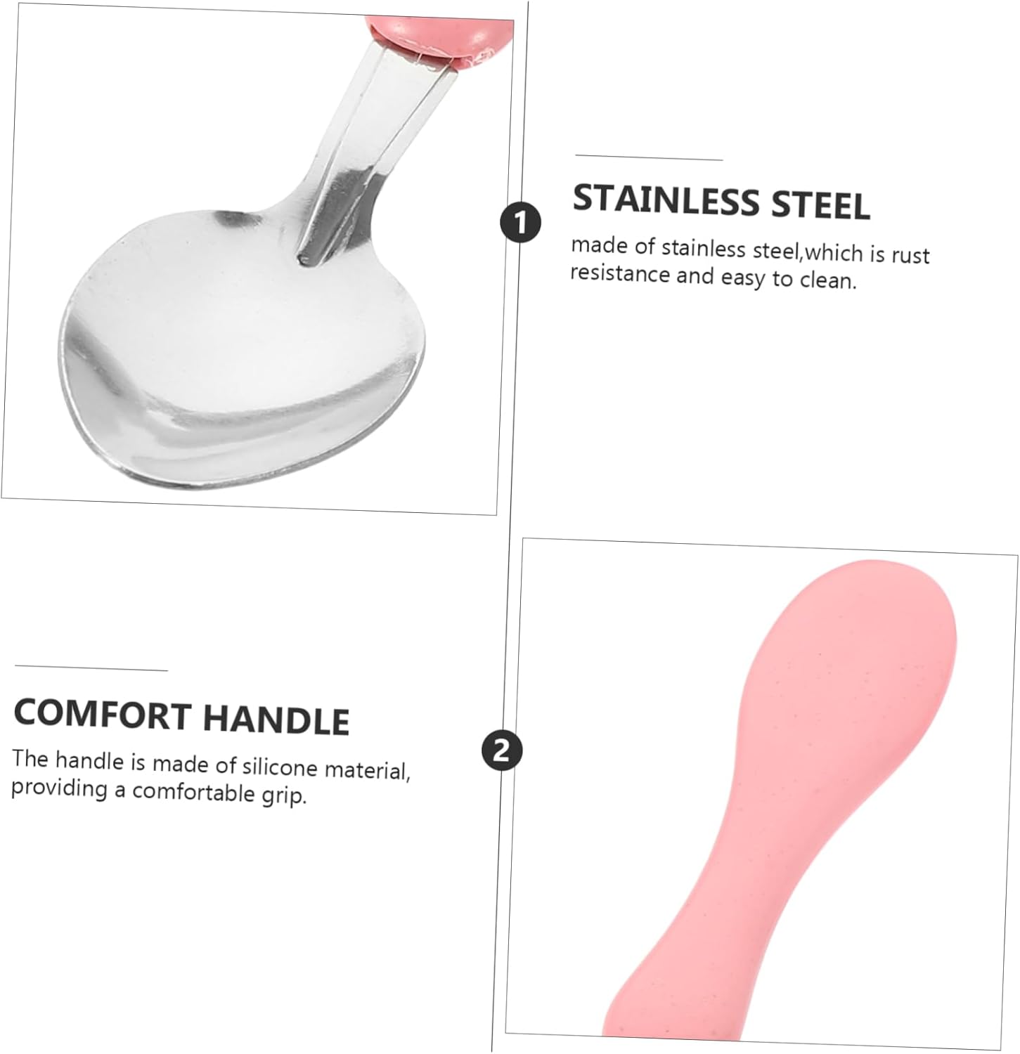 4pcs Cartoon Forks Spoons with Silicone Handles