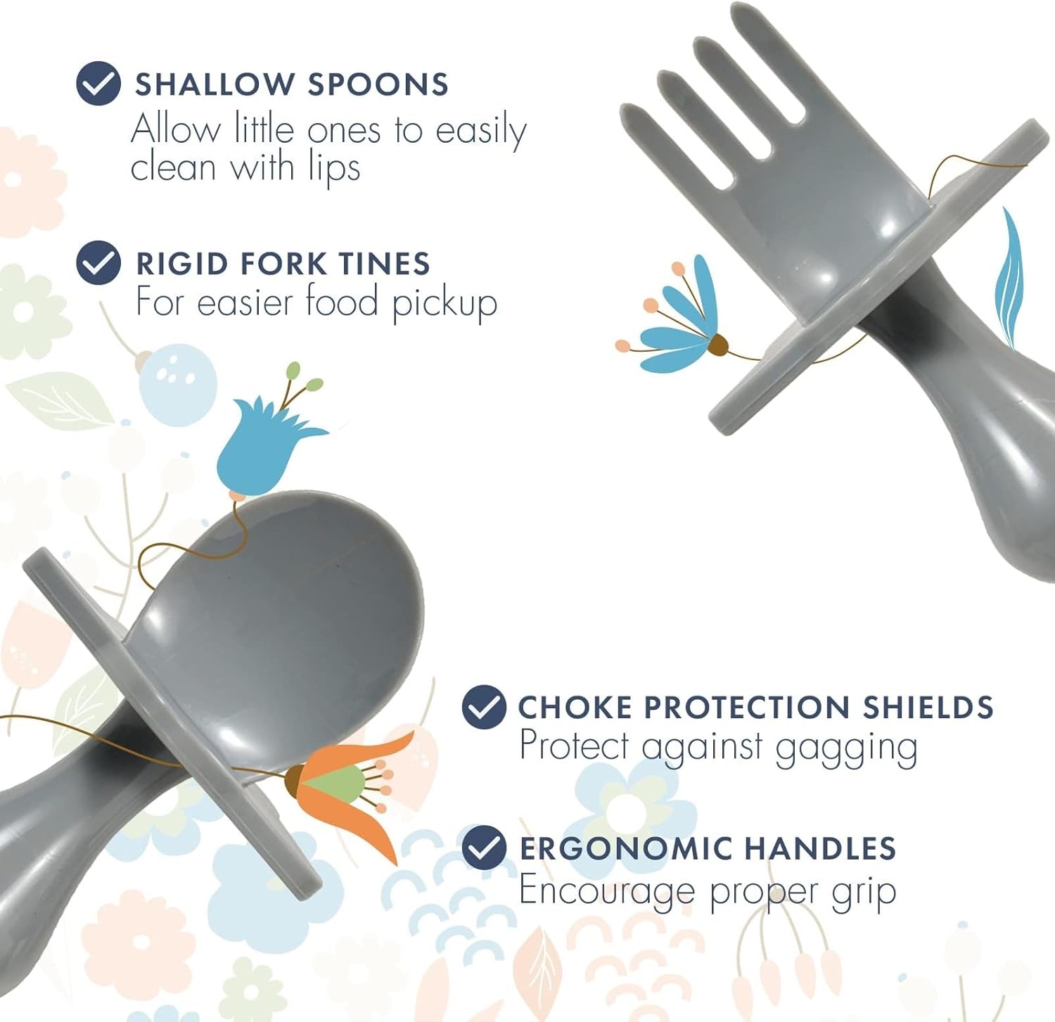 ElliNooli Toddler Utensils Set for Self-Feeding