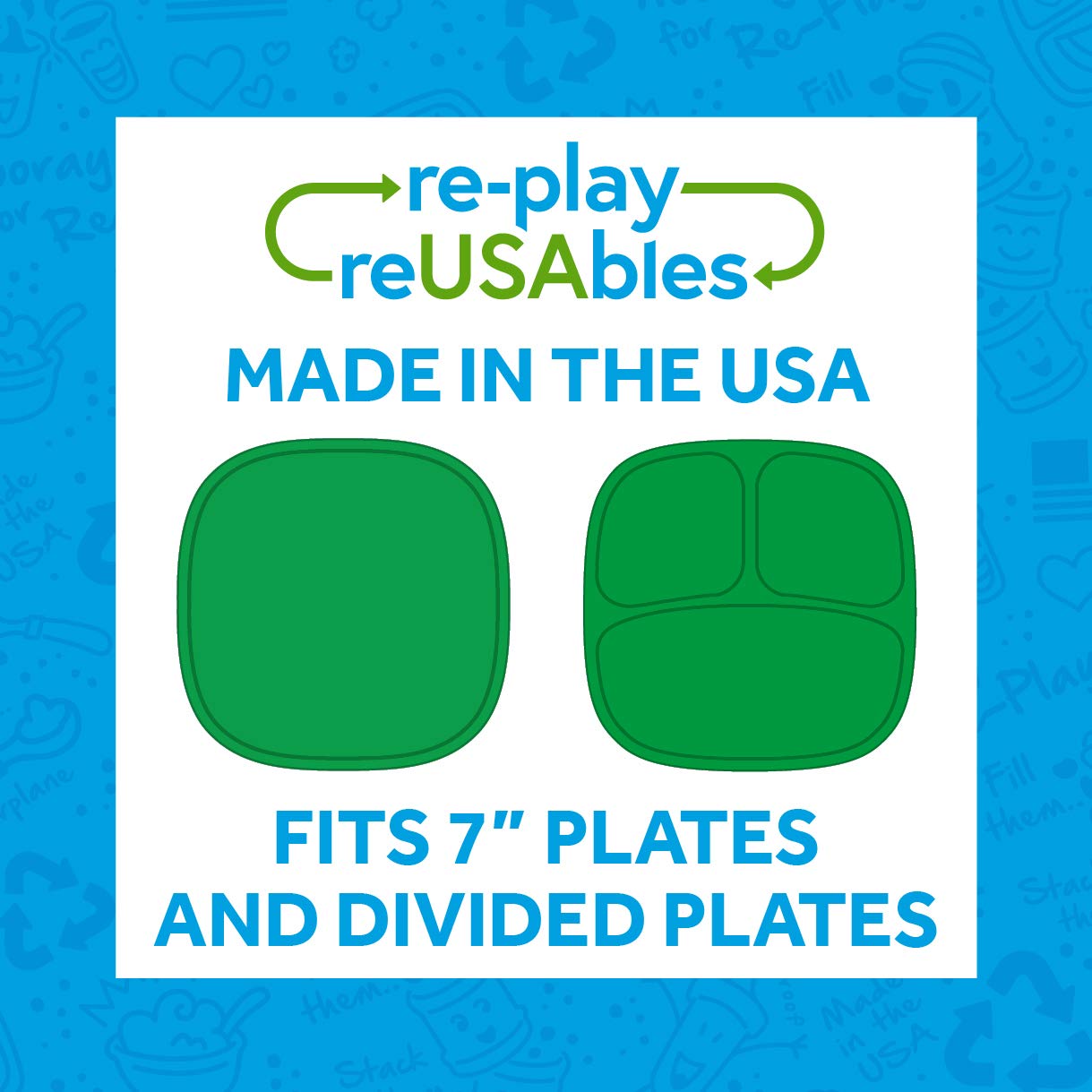 Re-Play 5 Piece Toddler Feeding Set - Eco-Friendly Stackable Durable