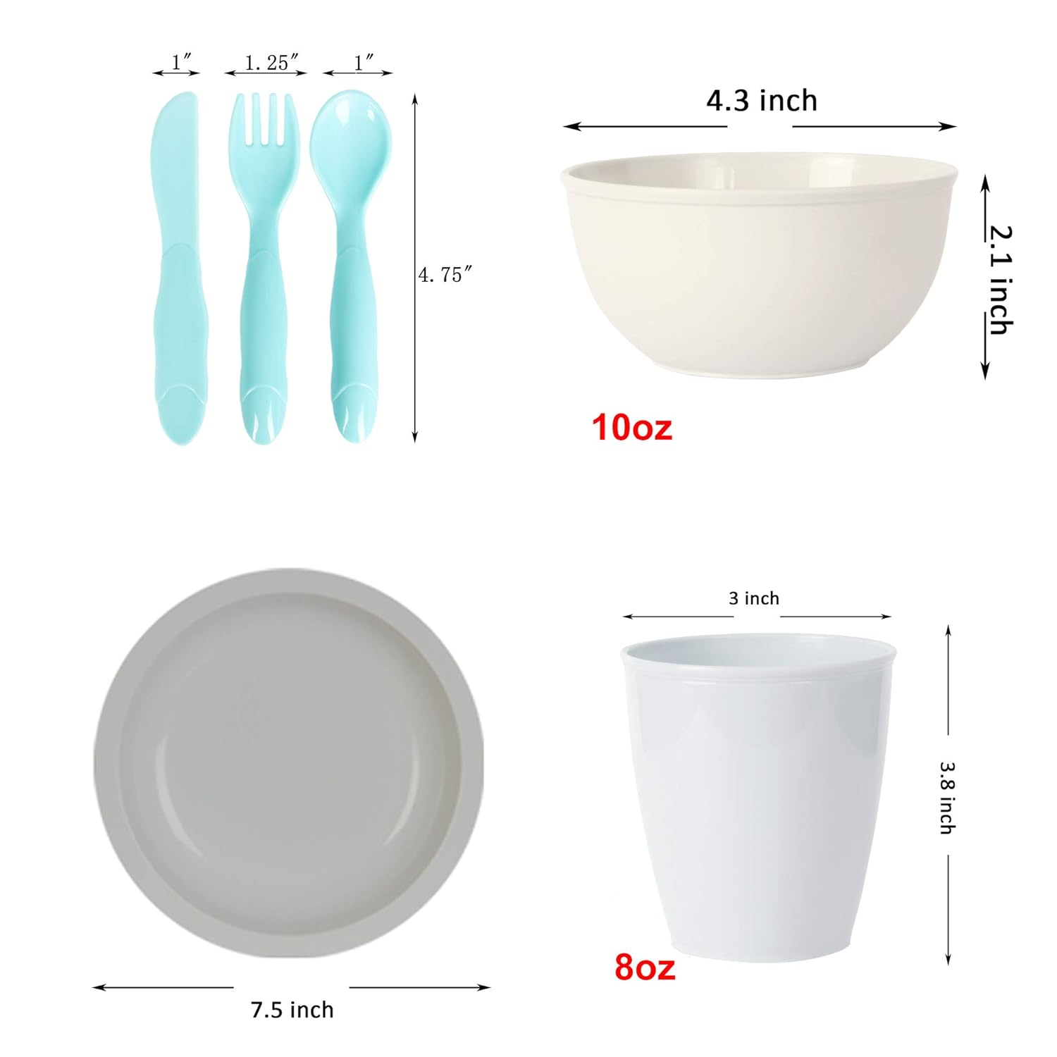 Youngever 54 pcs Toddler Dining Set BPA Free