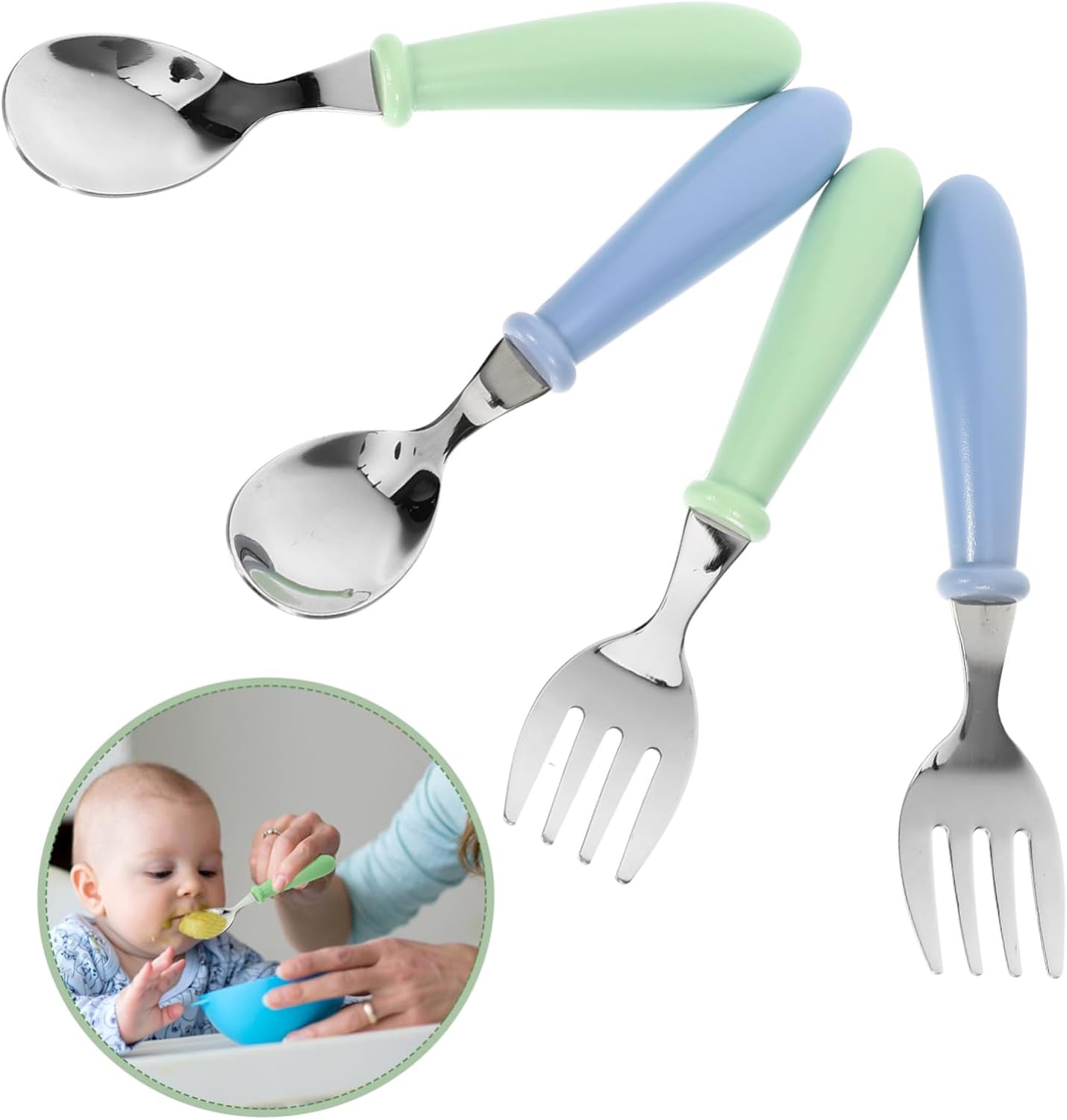 Hemoton 4Pcs Flatware Set for Baby Feeding