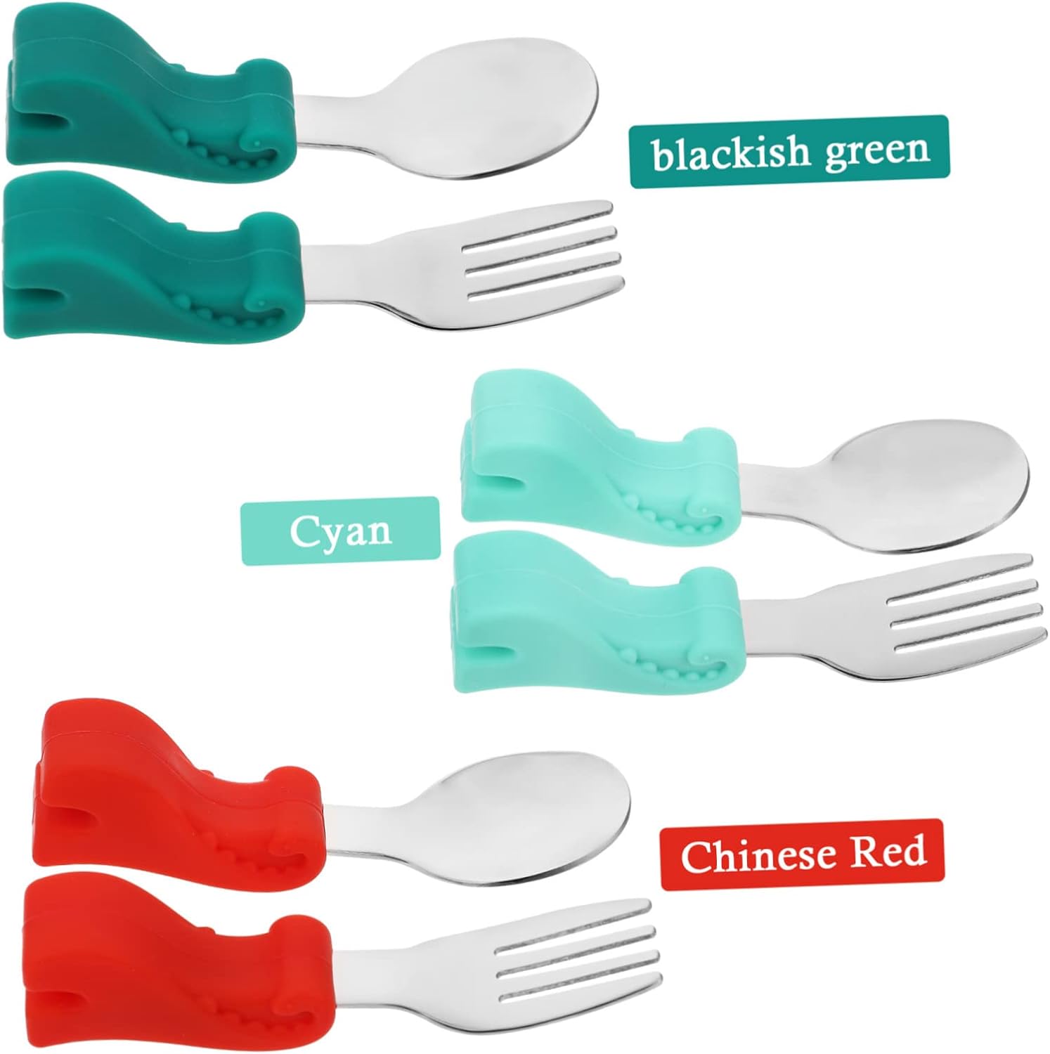 Beatifufu Dinosaur Cutlery Set for Baby Feeding