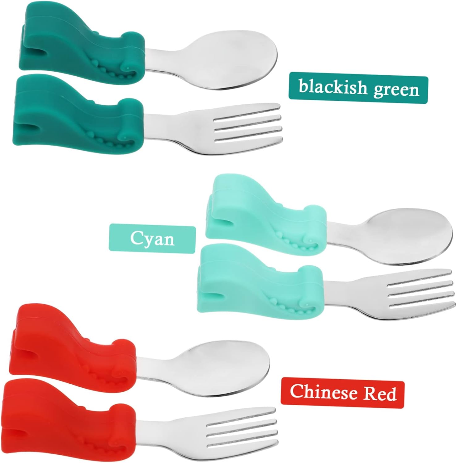 RORPOIR Dinosaur Cutlery Set with Storage Box