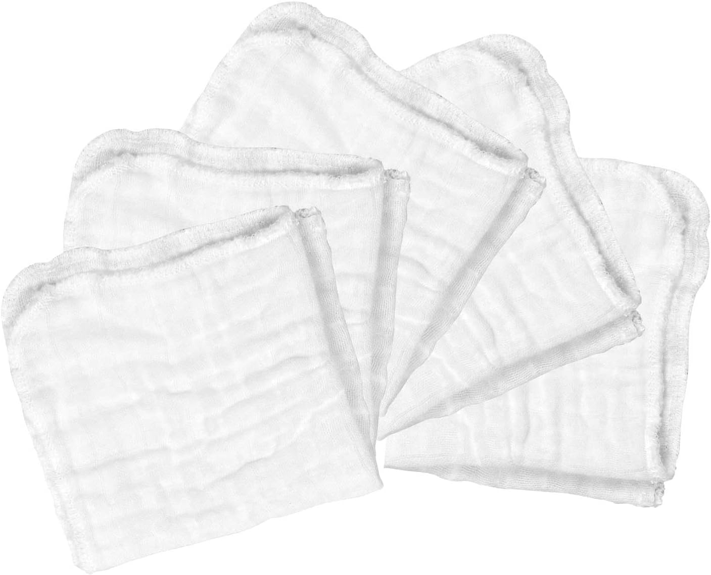 Green Sprouts Organic Cotton Muslin Face Cloths 5-Pack White Set