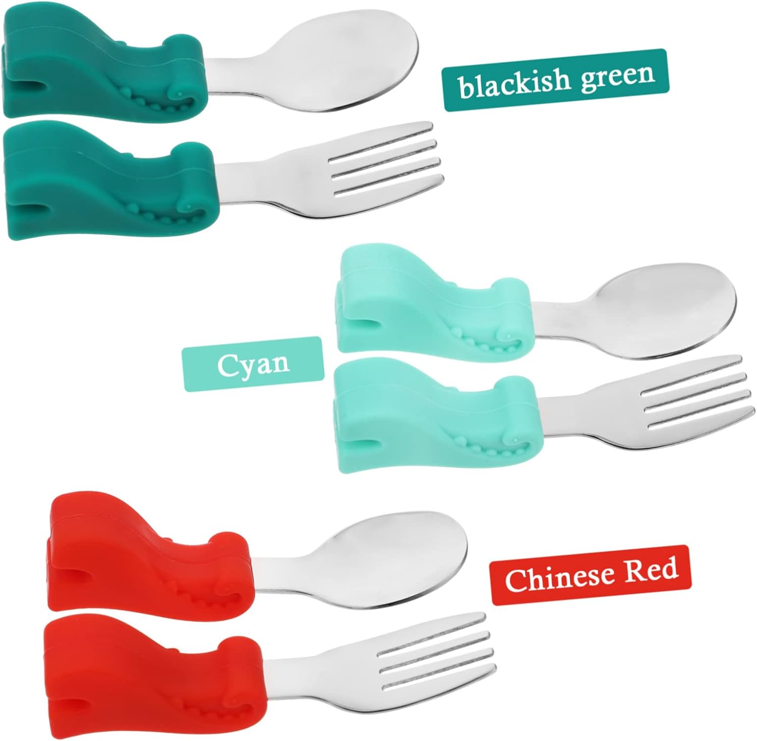 VICASKY Dinosaur Stainless Steel Fork Spoon Set