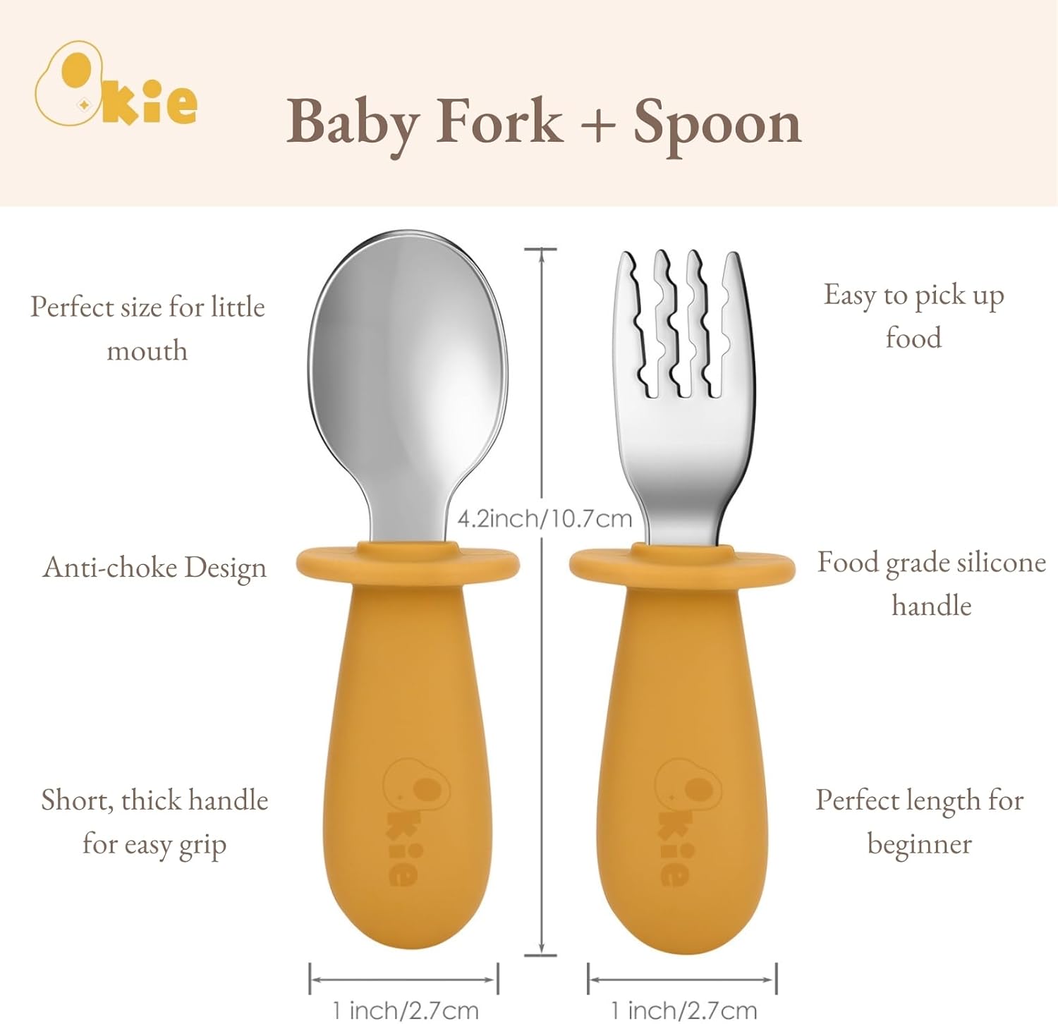 Qkie Toddler Flatware Set 8 Months BPA Free