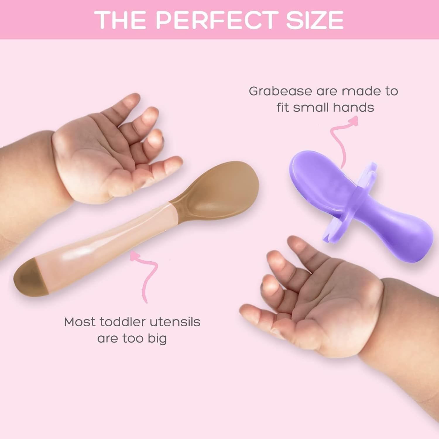 Grabease 2 Pack Baby Spoons Forks BPA-Free