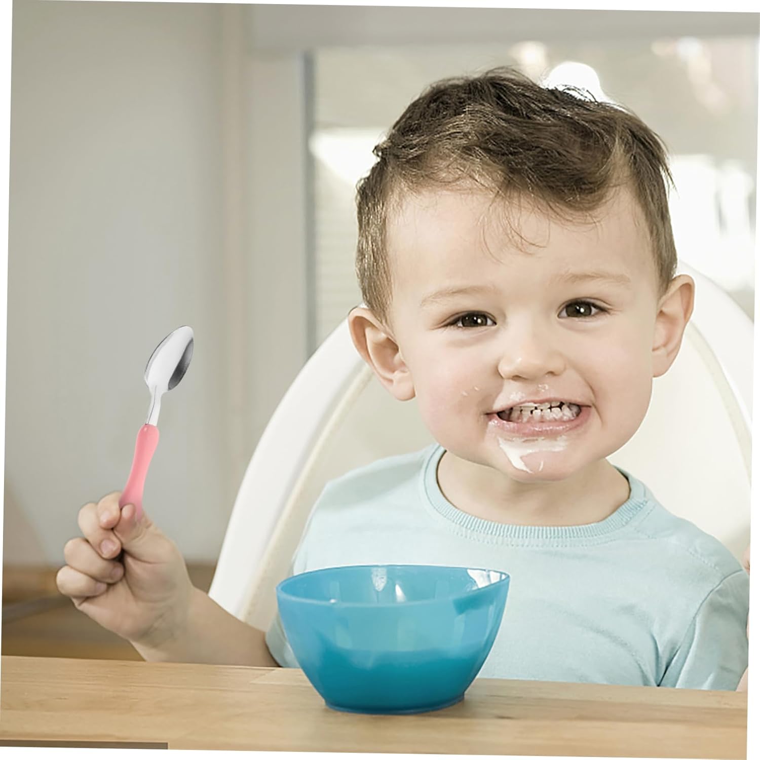 VINTORKY 4PCS Cartoon Silicone Handle Tableware Set
