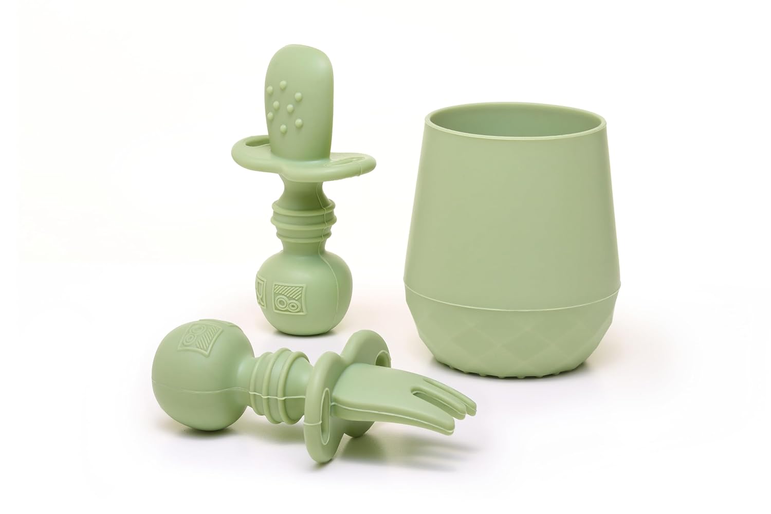 Tooshka Baby Utensil Set 3 pcs Self Feeding Spoons and Tiny Cup