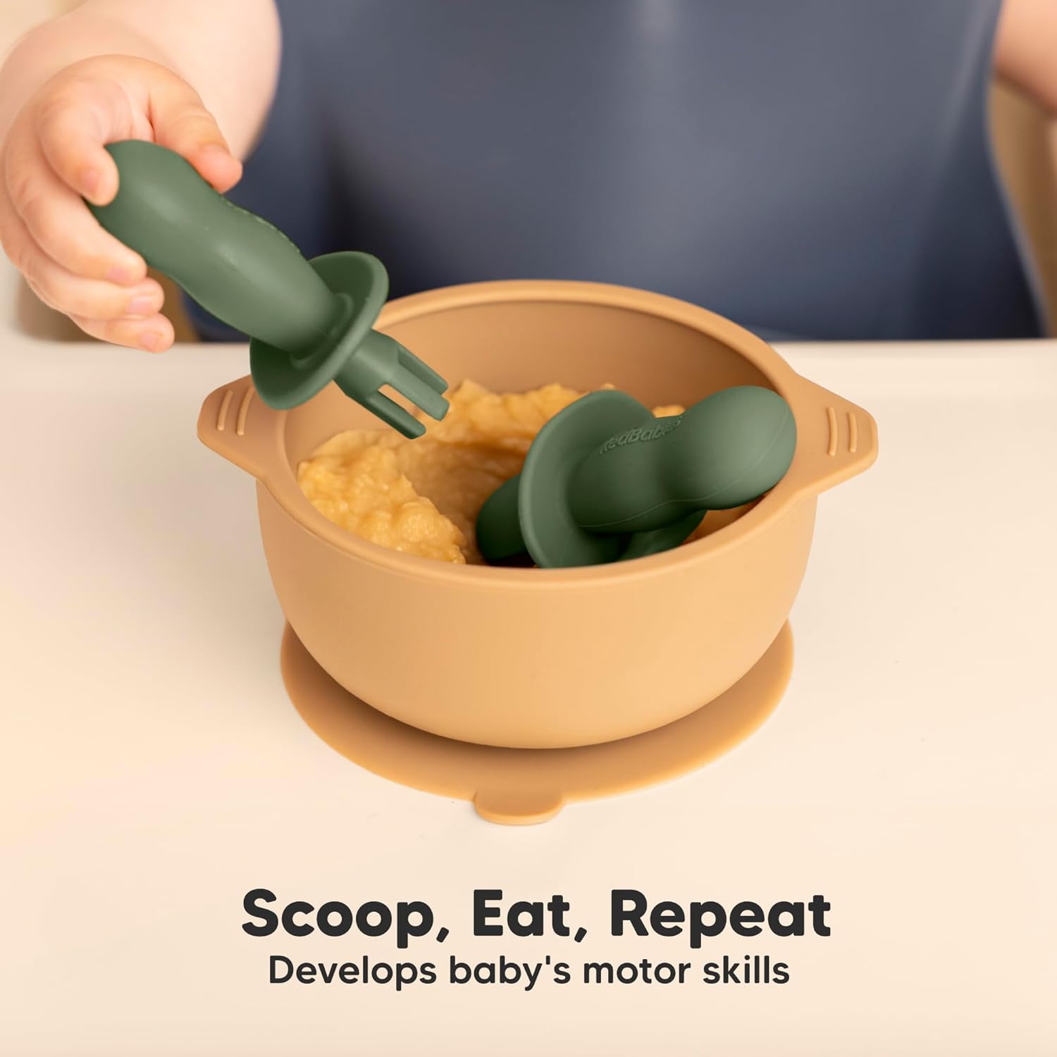 KeaBabies 4-Pack Silicone Baby Spoons and Forks Set 1